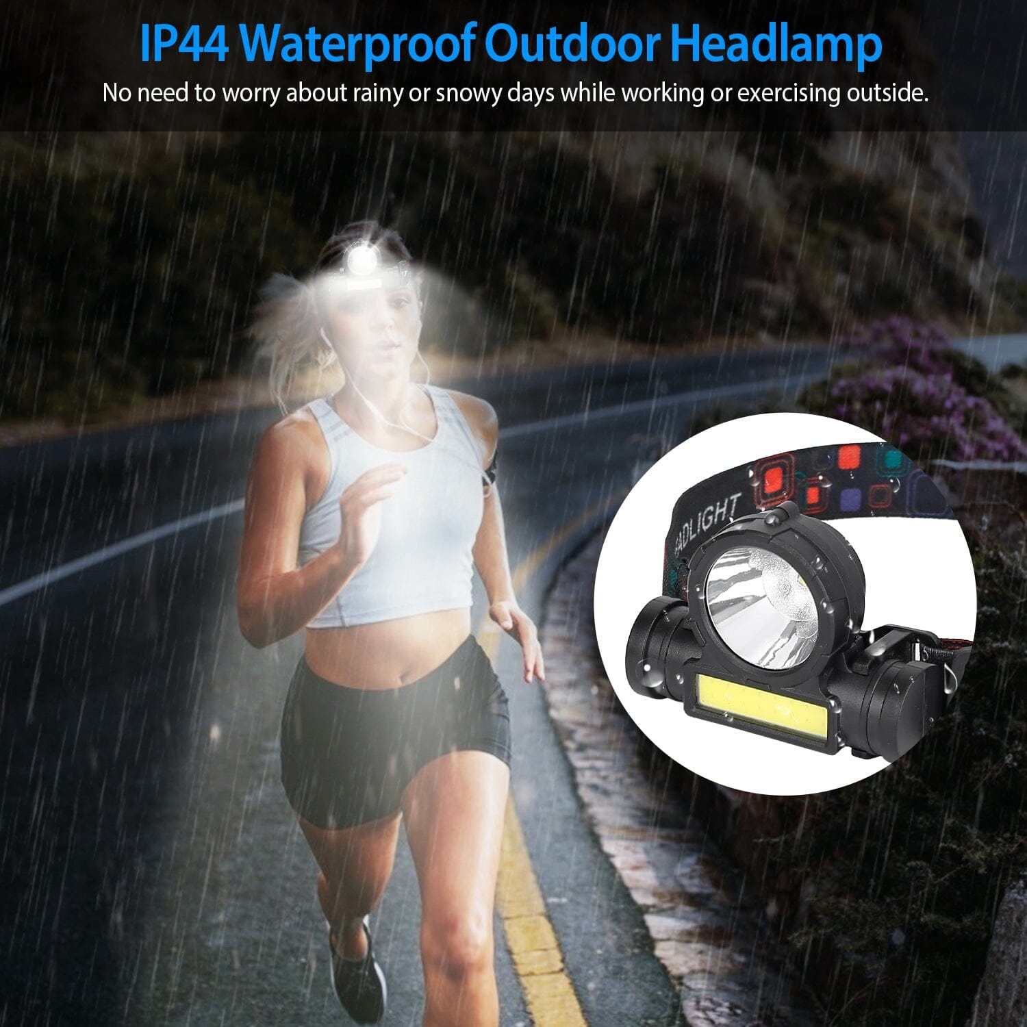 LED Headlight Super Bright Head Torch with 3 Lighting Modes The Cheapest For Sale