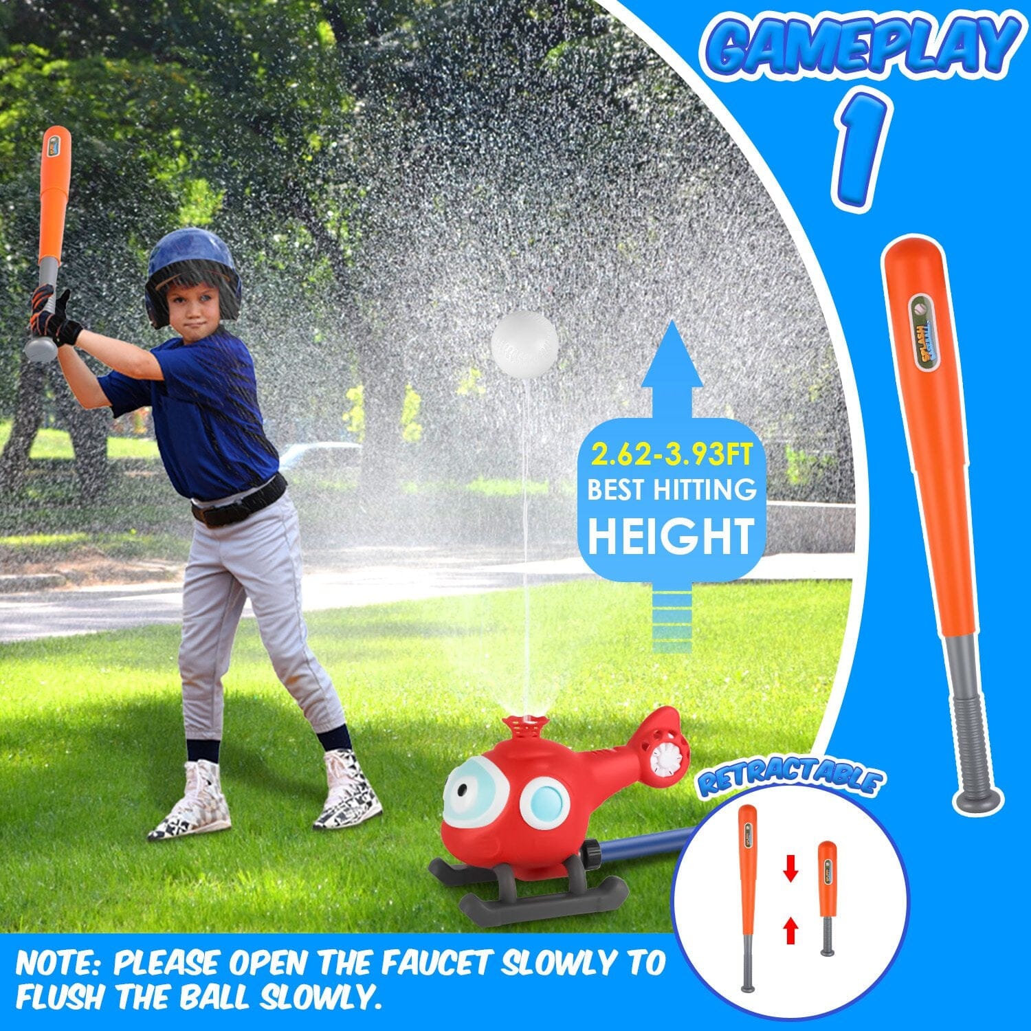 2-in-1 Water Sprinkler Baseball Helicopter Toy Where To Buy Low Pice