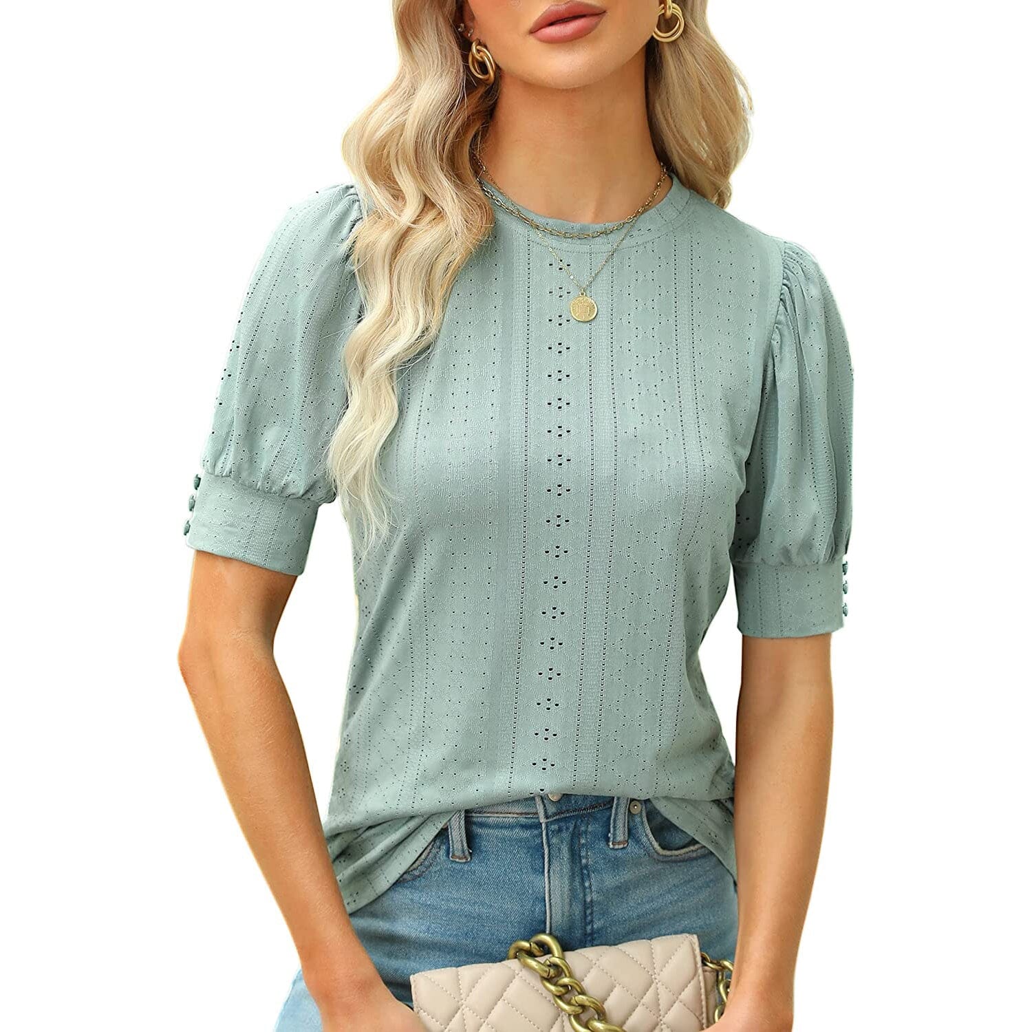 Women's Dressy Casual Puff Sleeve Tops Sale For Nice