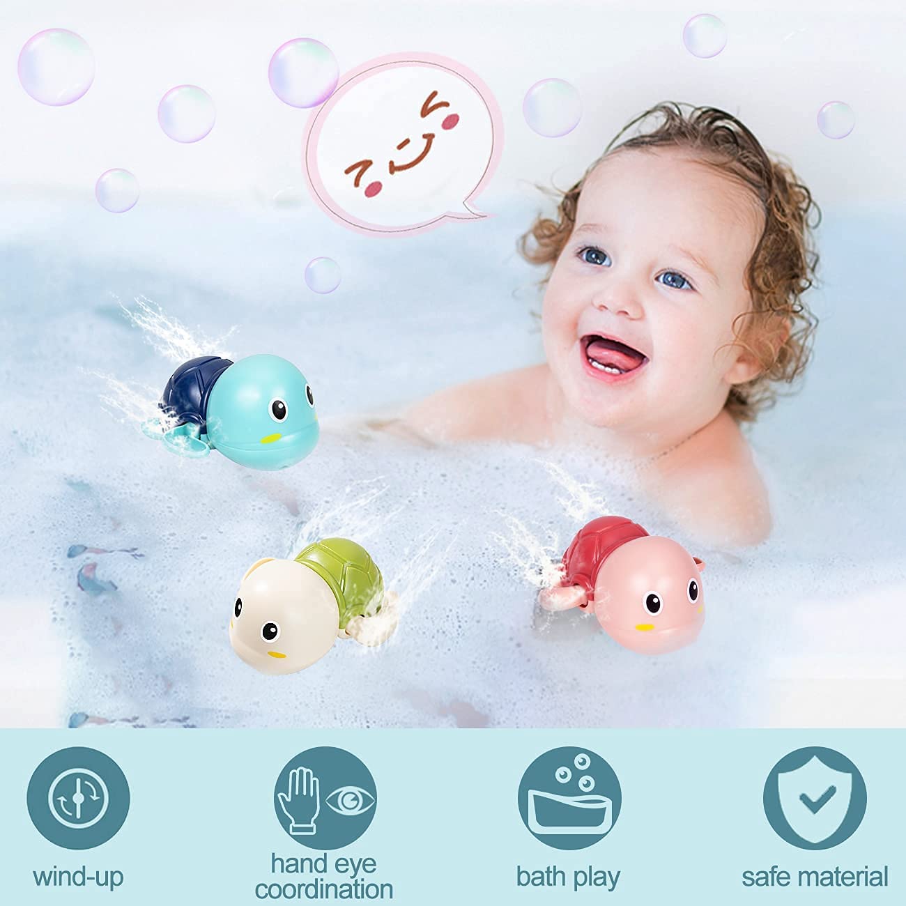 3-Pack: Cute Swimming Turtle Bath Toys Cost Cheap Pice