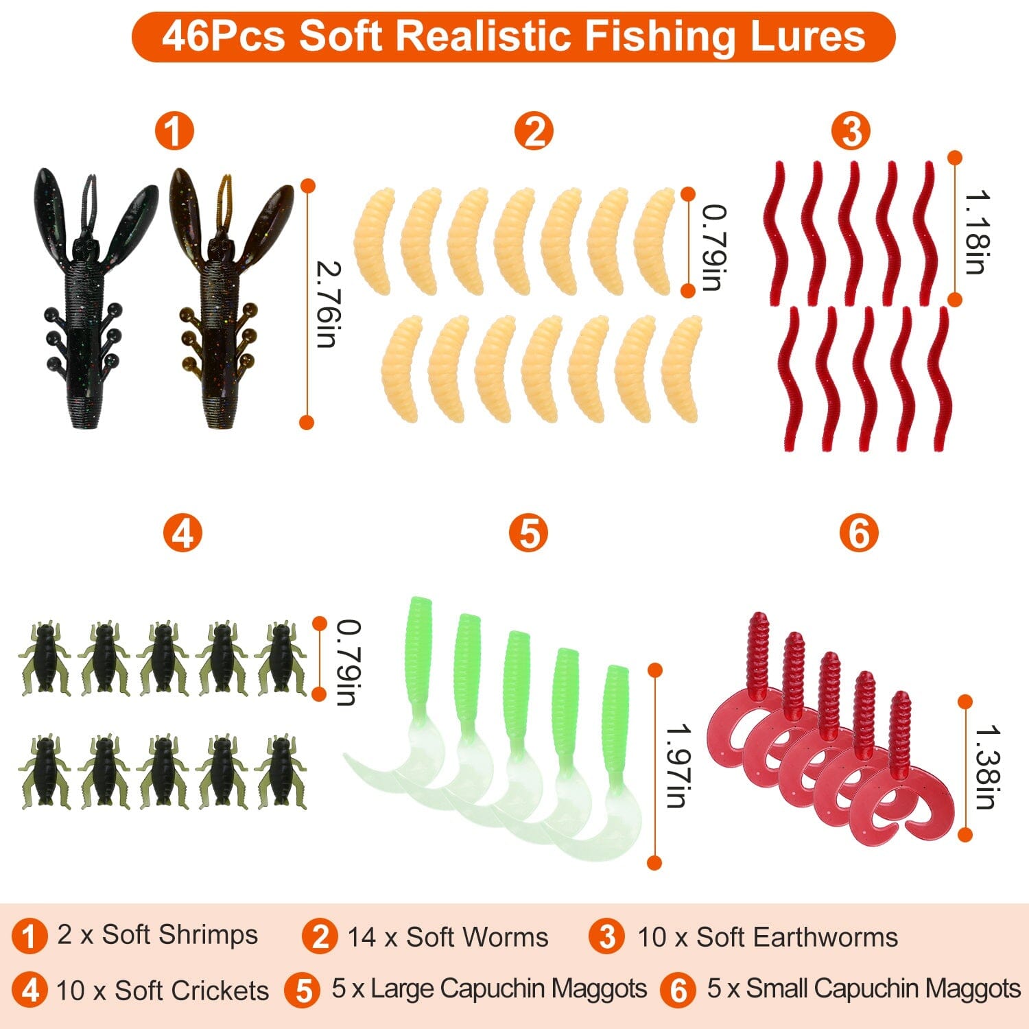 101-Pieces: Fishing Lure Kit Soft Plastic Fishing Baits Set with Soft Worms Crankbaits Box Cheap Online Online