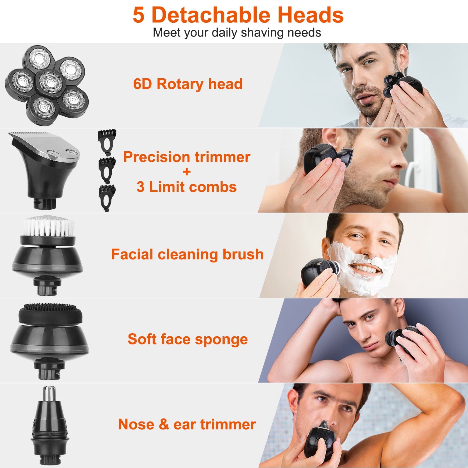 5-in-1 Electric Razor For Bald Men Discount Collections