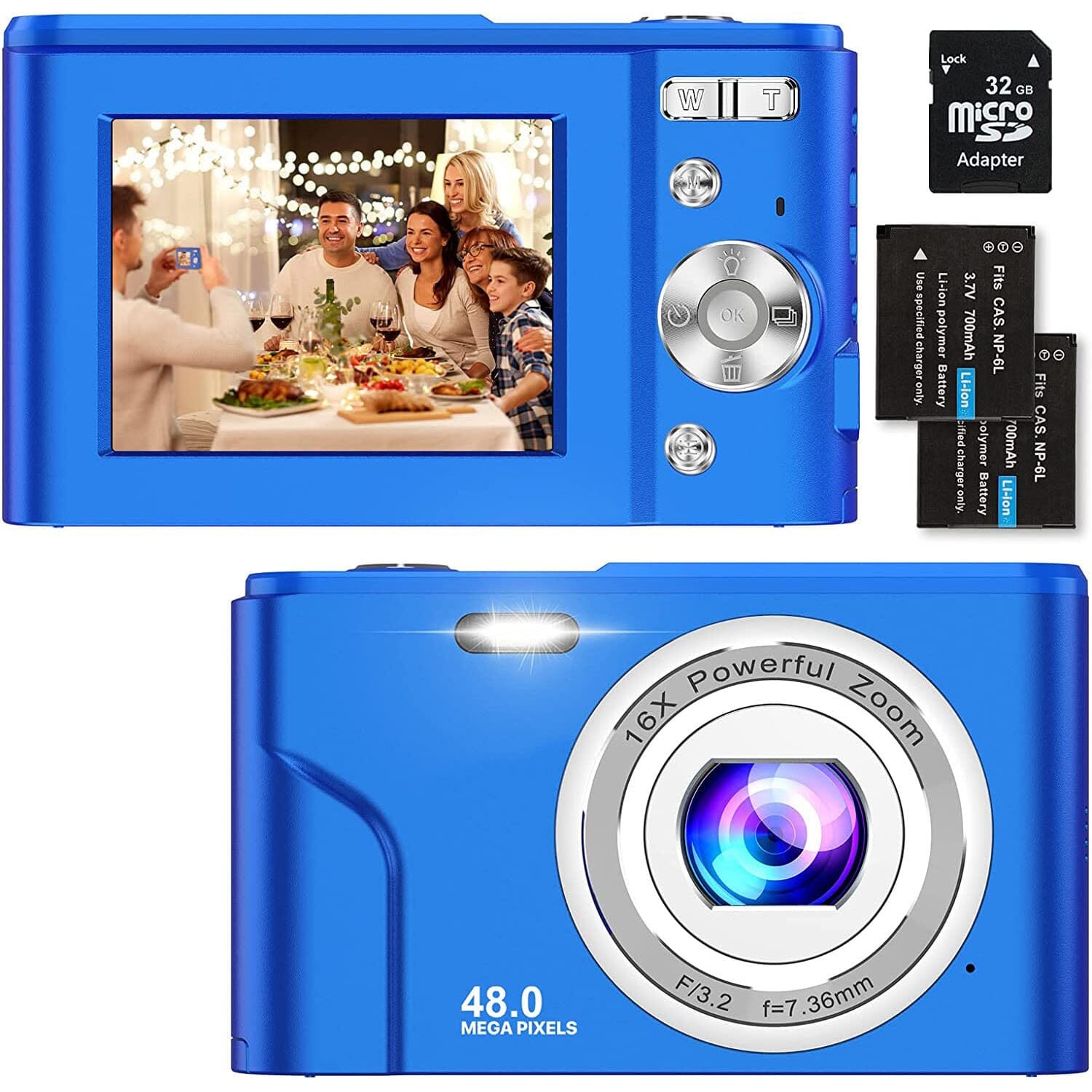 Digital Baby Camera 1080P 48MP with 32GB SD Card For Nice