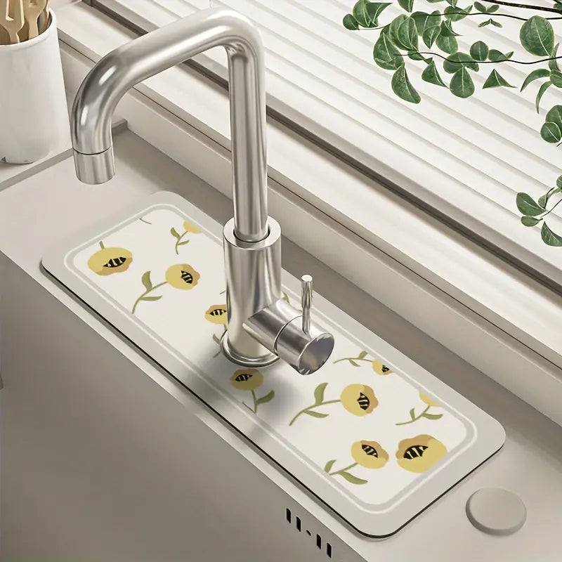 Floral Sink Faucet Absorbent Mat Official Cheap Online