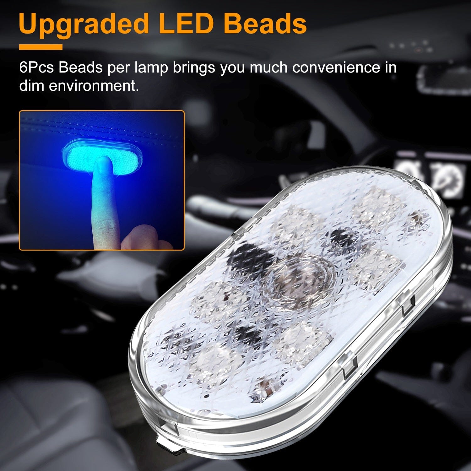 4-Pieces: Cordless Car Interior Light USB Rechargeable Cheap Pice Discount Authentic