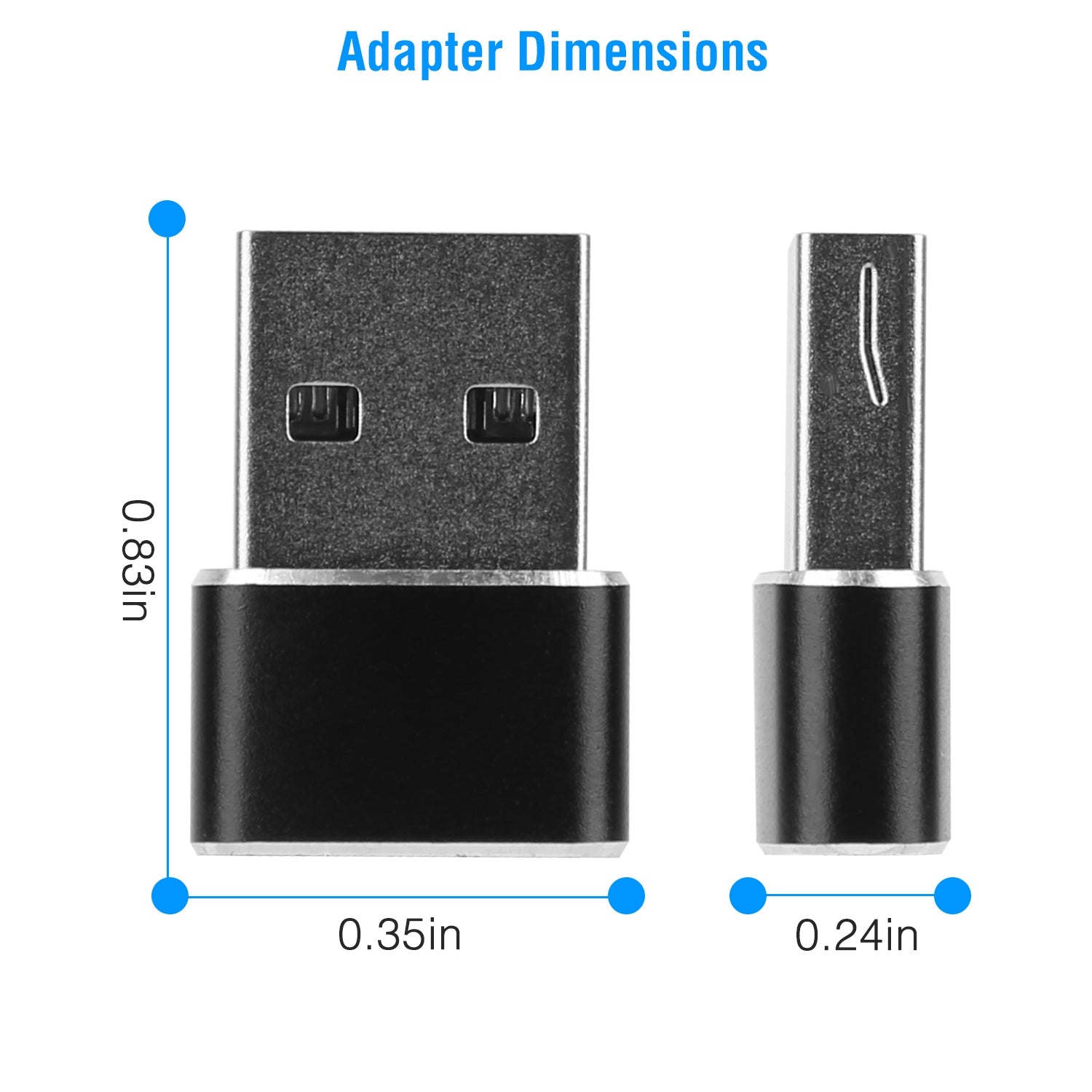 3-Pack: USB C Type-C Female to USB Type A Male Port Converter Outlet View