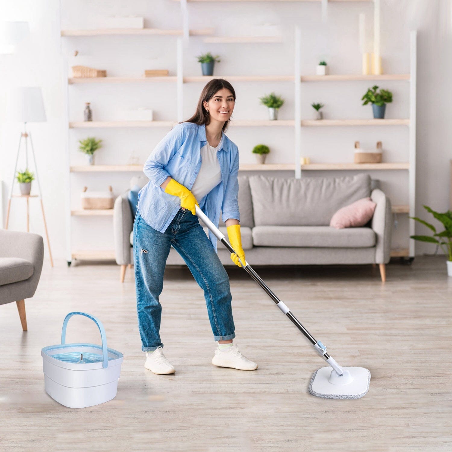 Spin Mop and Bucket with Wringer Set Clearance Wide Range Of