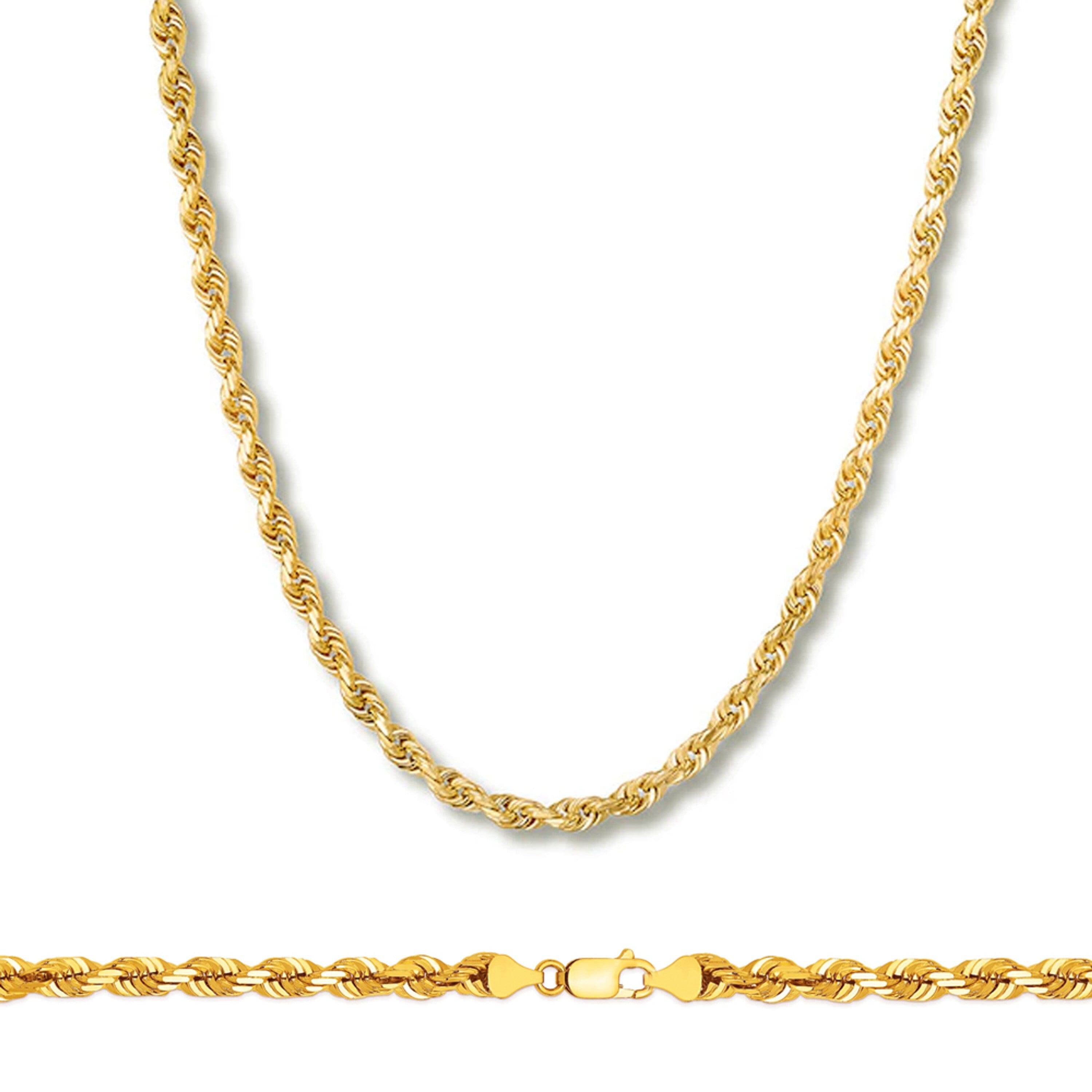 Rope Chain in Yellow Gold - 4mm Sale 100% Authentic