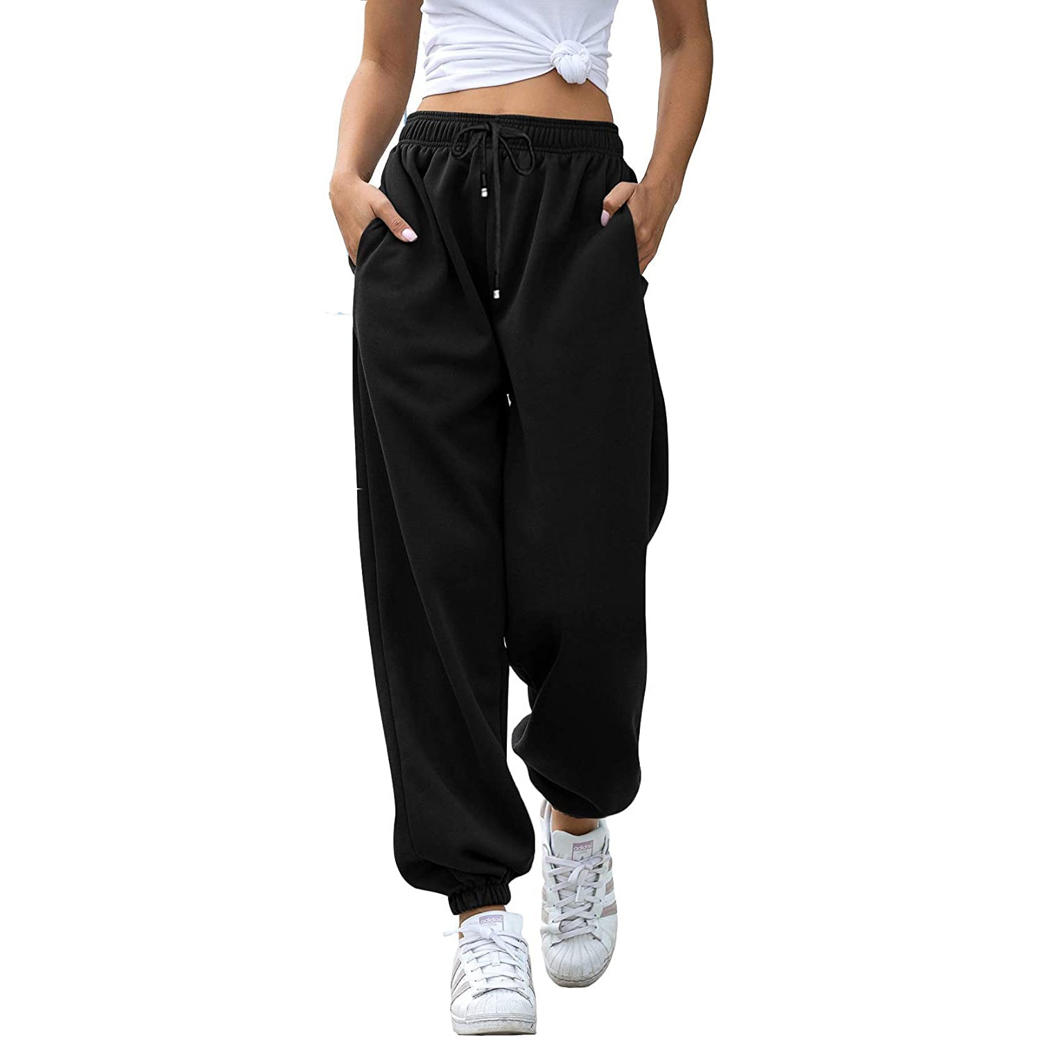 Womens Belted Sweatpants with Pockets Sale Fast Delivery