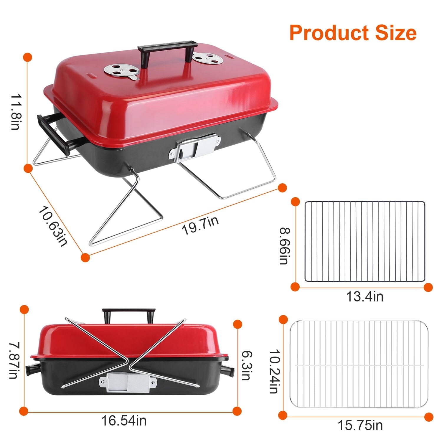 Portable Charcoal Tabletop Grill with Lid Outlet Cheap Pice