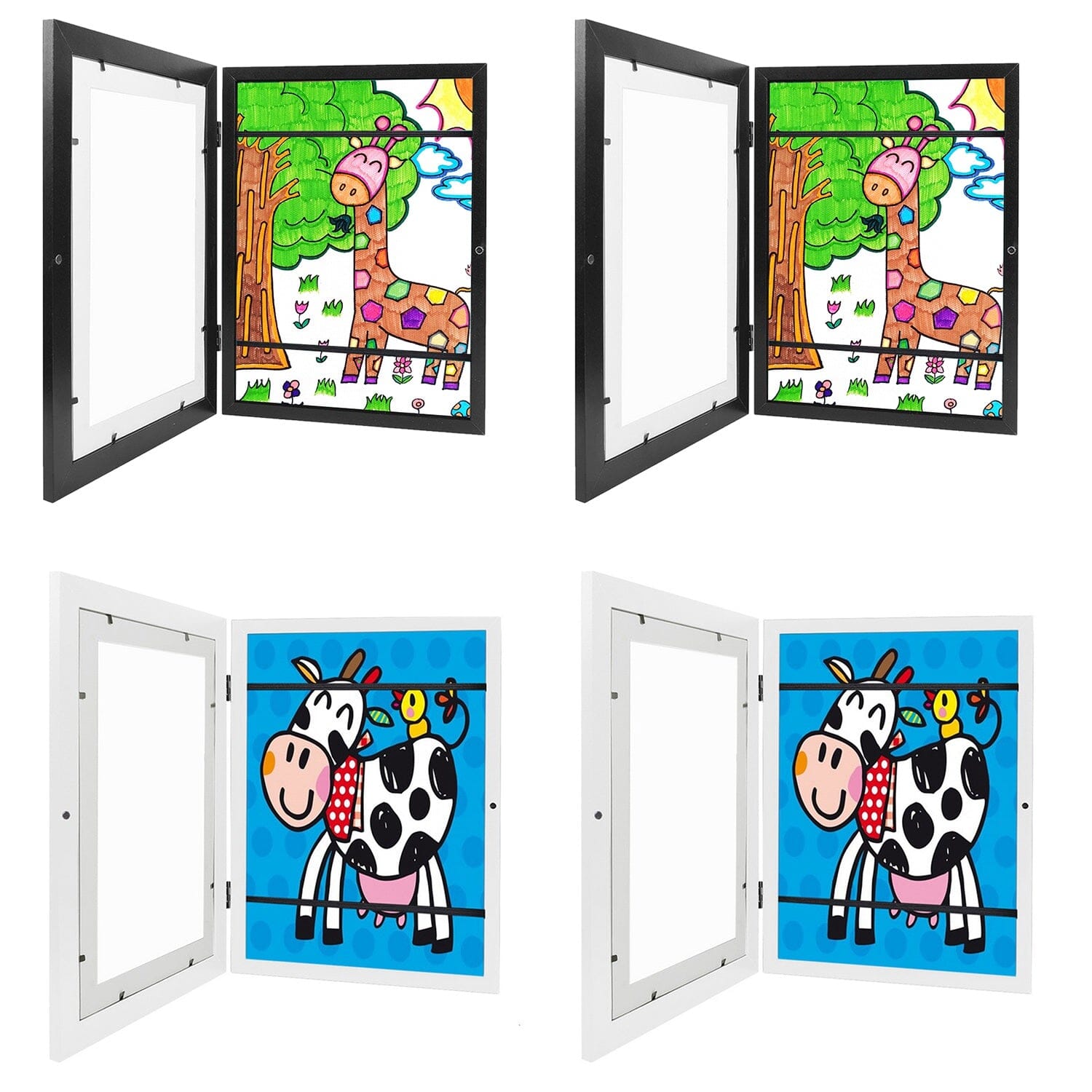 2-Piece: Kids Art Frame Front Opening Wooden Picture Frame Low Cost For Sale