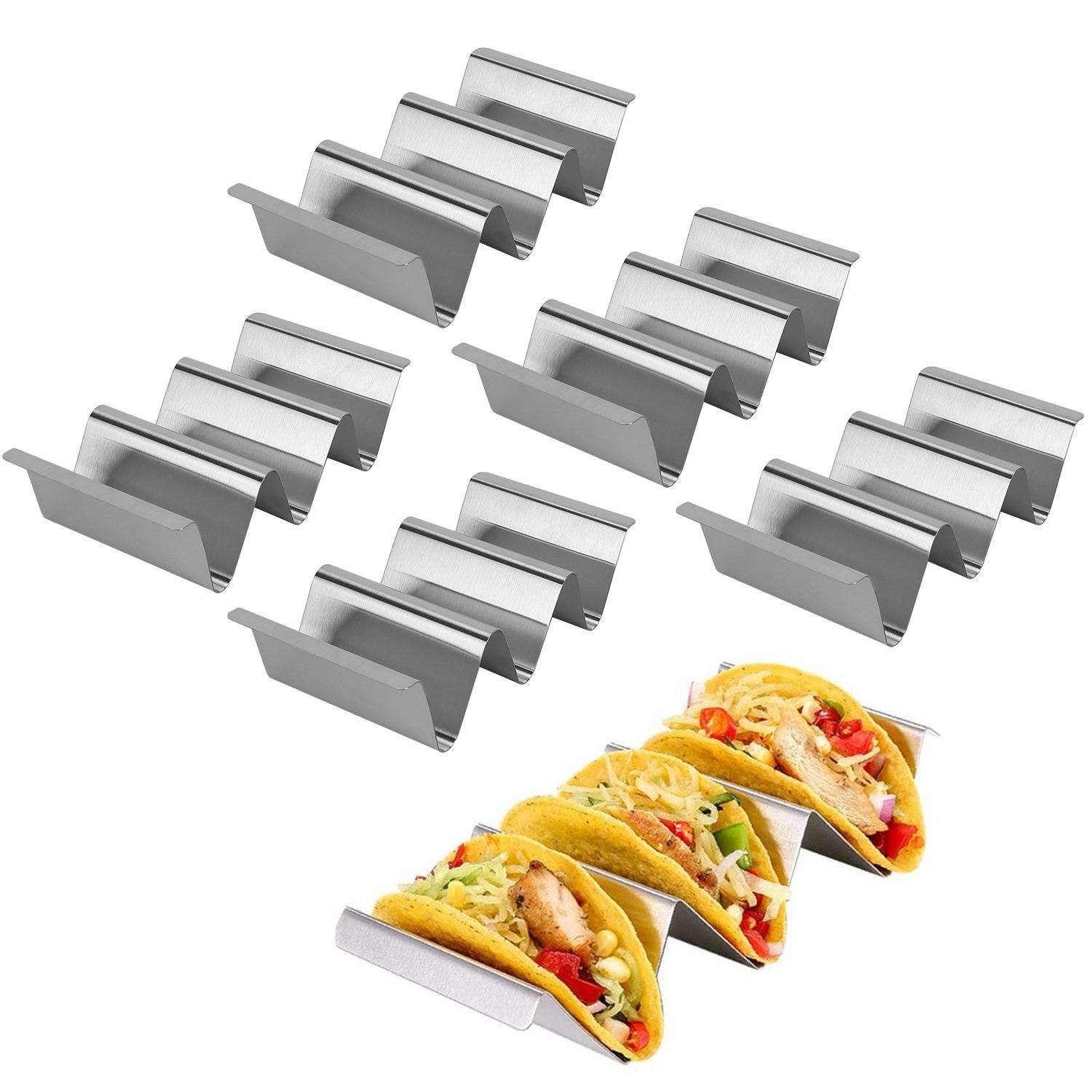 6-Piece: Stainless Steel Taco Holders Discount