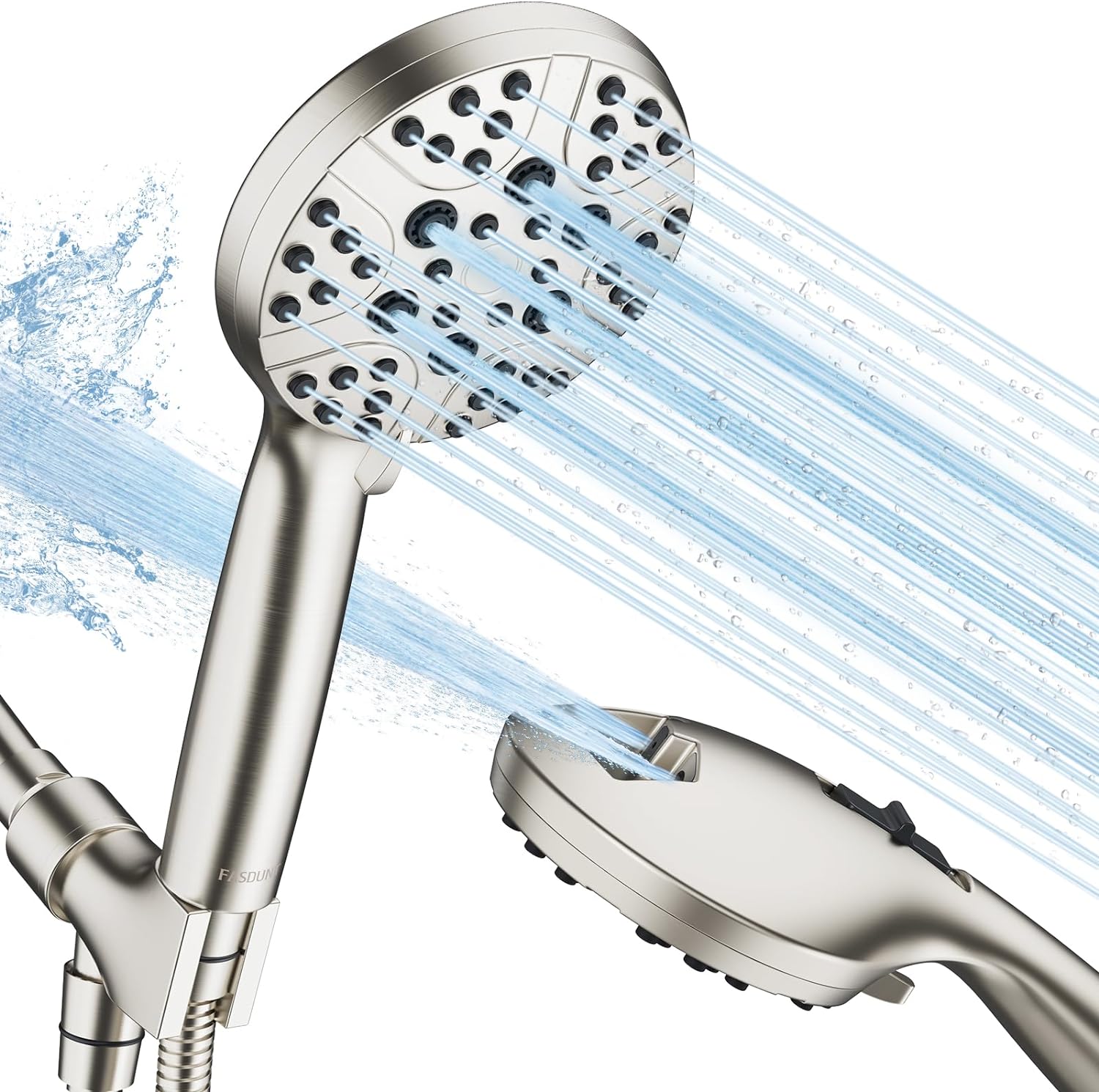 High Pressure 8-Mode Handheld Shower Head  with 80 Extra Long Stainless Steel Hose Free Shipping Inexpensive