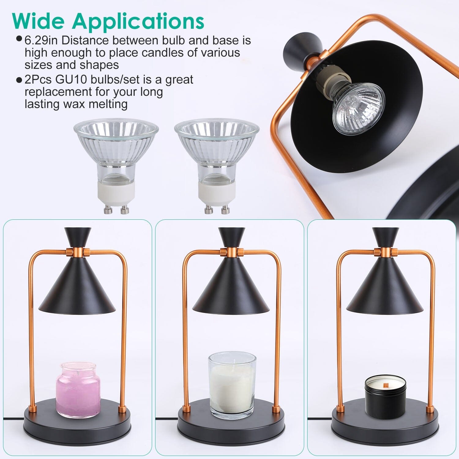 Electric Wax Melt Warmer Lamp Dimmable with 2 GU10 Bulbs Discount Shop Offer