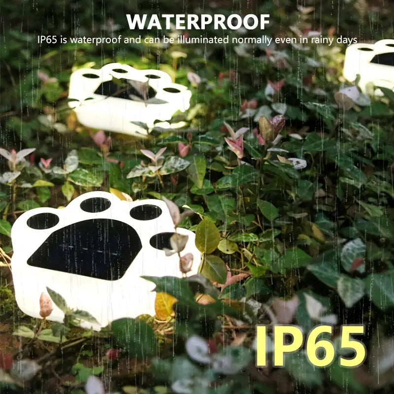 4-Pieces: Cute Paw-Shaped Solar Lawn Lights Factory Outlet For Sale