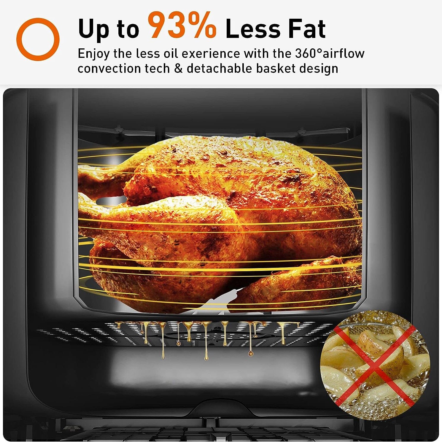 JOYOUNG Air Fryer 5.8QT Detachable Double Basket Air Fryer Free Shipping Online