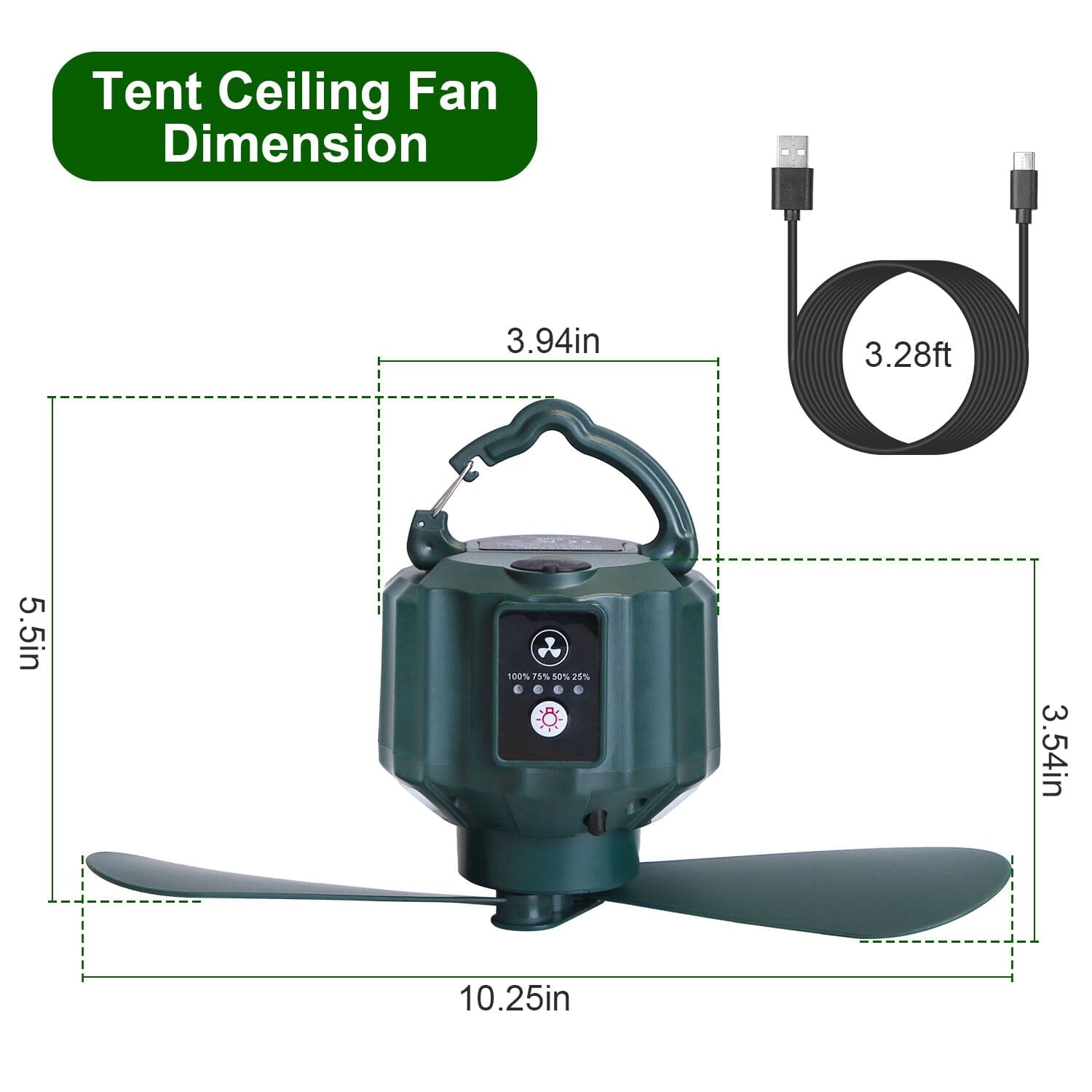 10400mAh USB Battery Powered Hanging Tent Lantern Fan Power Bank Clearance New Arrival