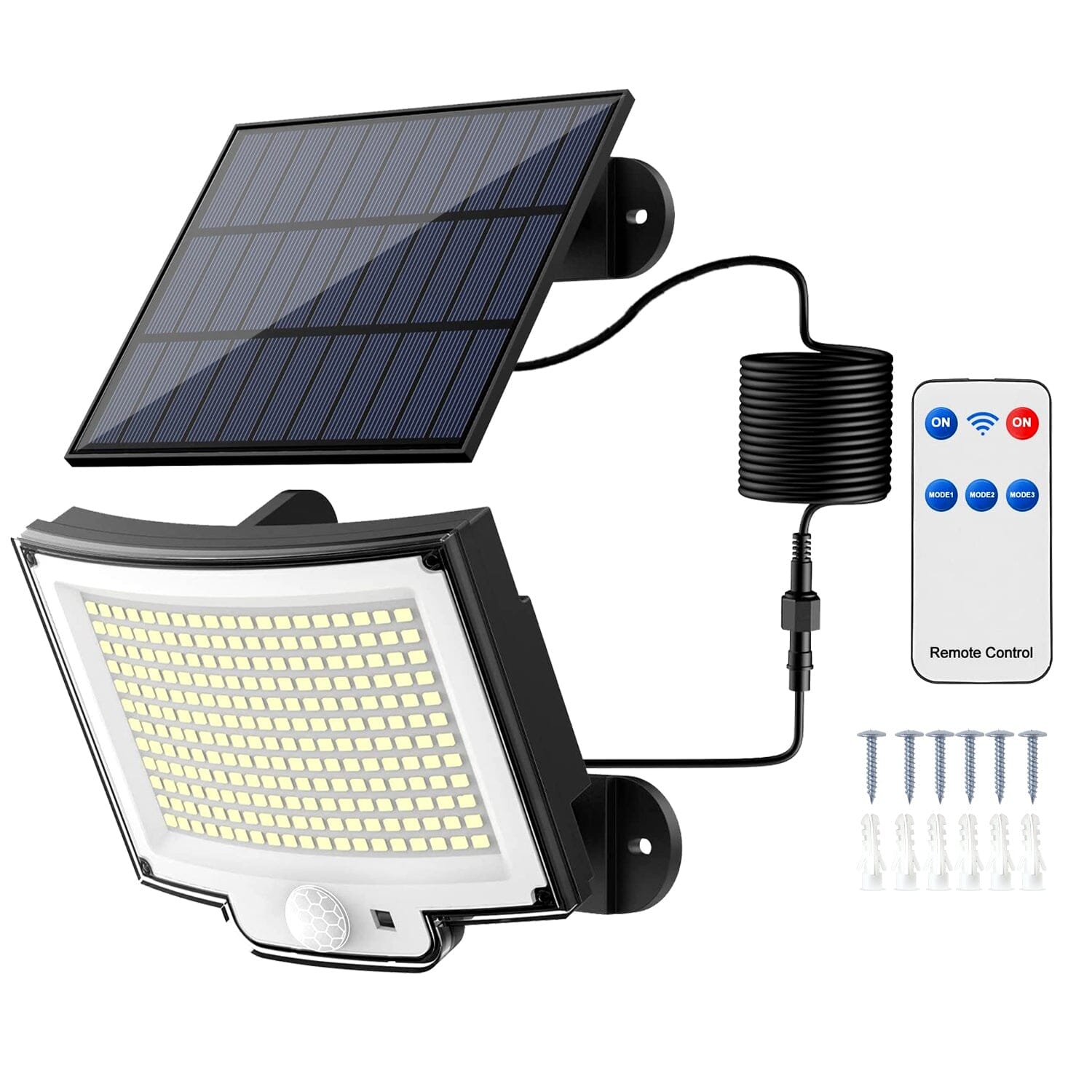 Solar Powered Flood Light Solar IP65 Waterproof Motion Sensor with Remote With Credit Card Cheap Online