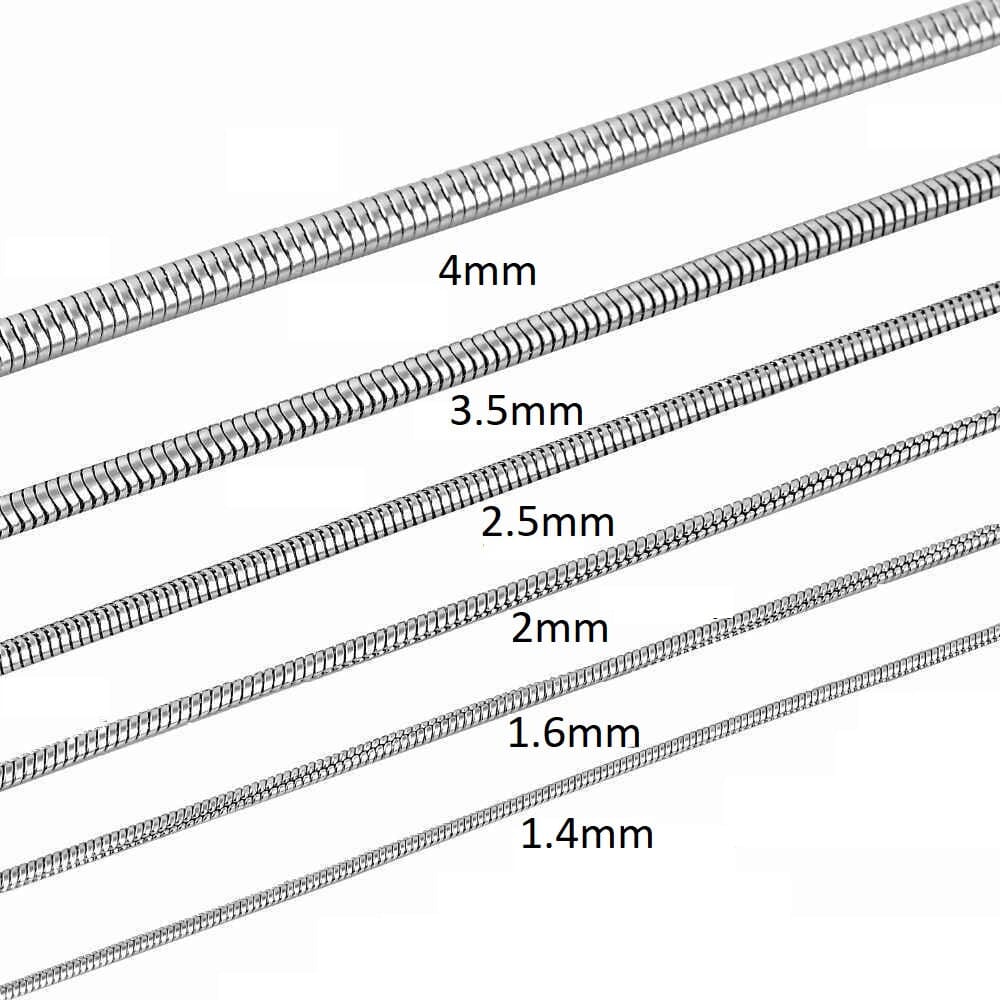 Solid 925 Sterling Real Round Silver Snake Chain Necklaces Discount Latest Collections