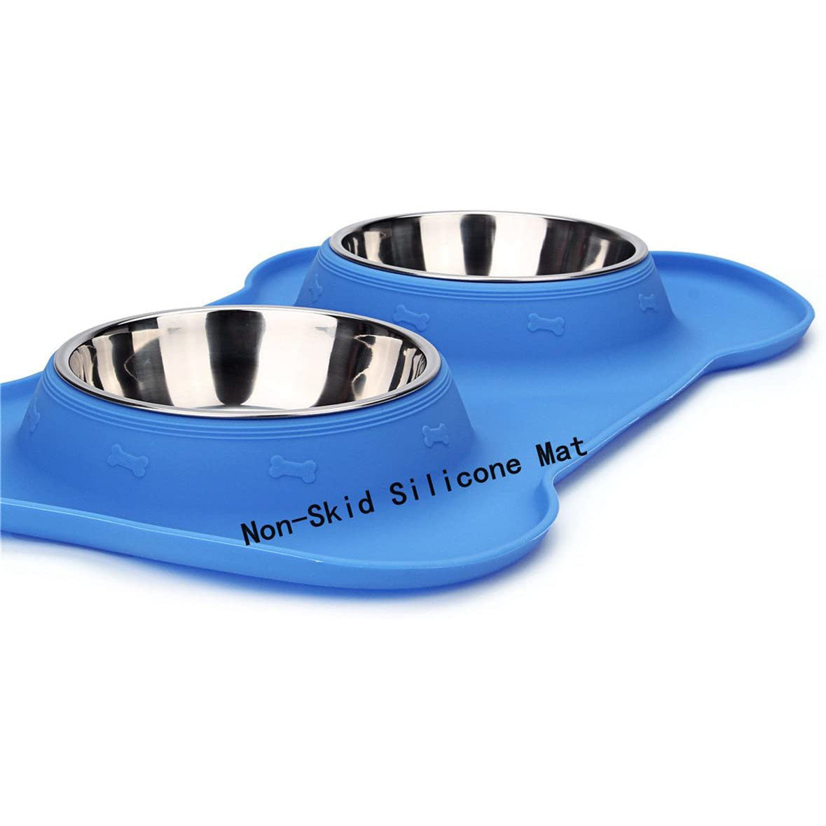 Hubulk 2 Stainless Steel Dog Bowl with No Spill Non-Skid Silicone Mat Visit For Sale