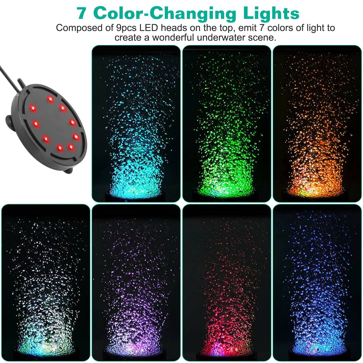 4in Multi-Colored LED Aquarium Air Bubble Lamp Footlocker Pictures