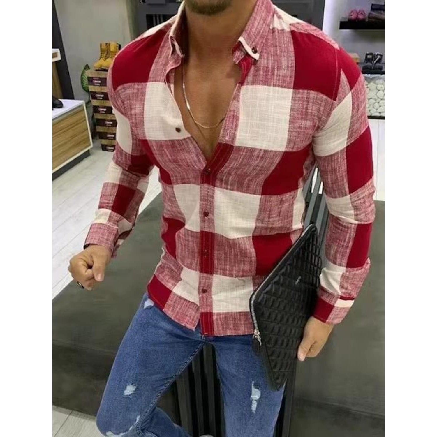 Men's Shirt Bishop Sleeve Collar Shirt For Sale 2025