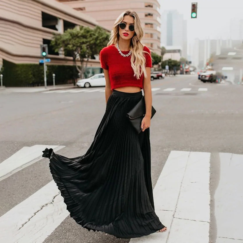 Women's Fashion Long Summer Swing Pleated Skirt Official For Sale