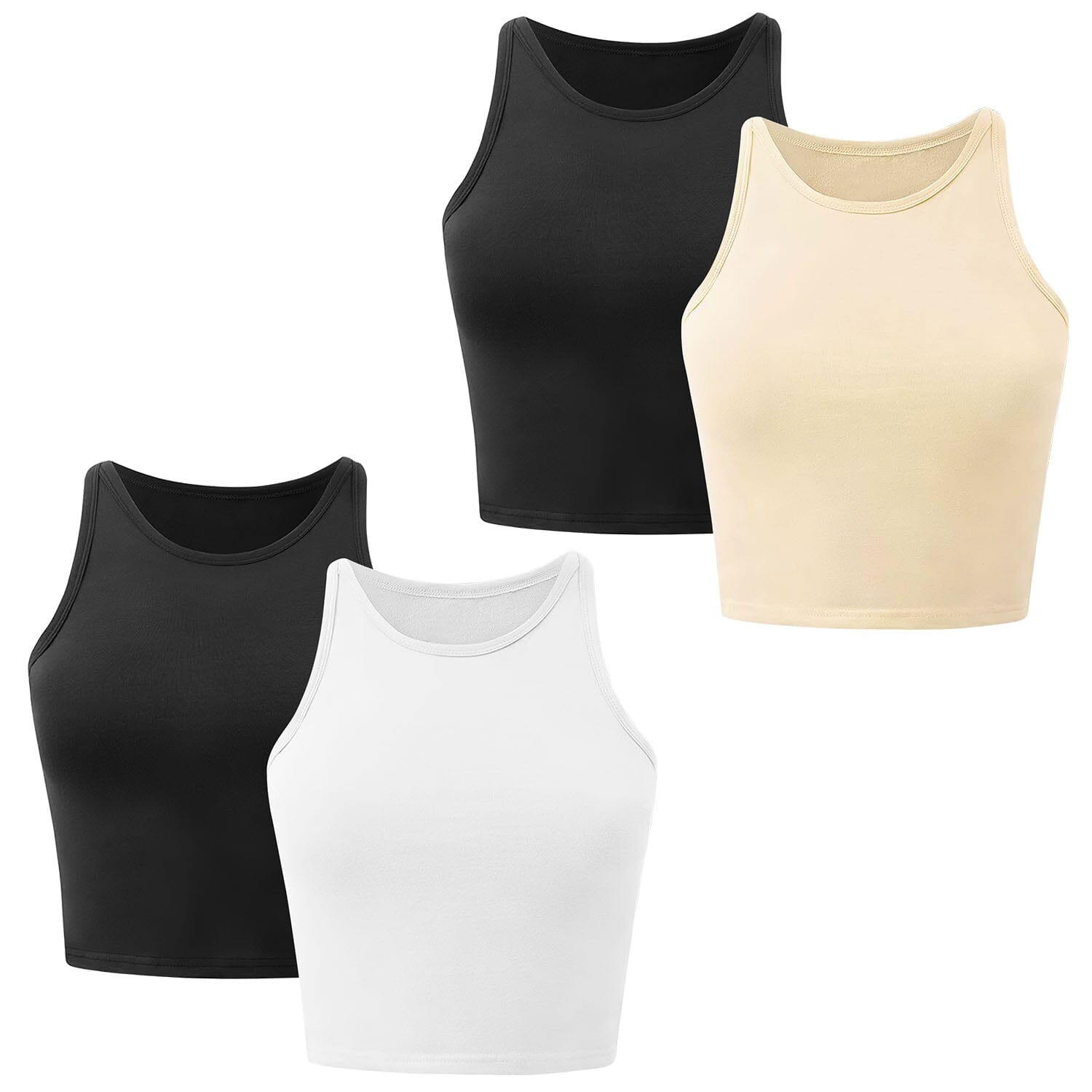 2-Piece: Women Sleeveless Cropped Tank top High Neck Cheapest Pice Sale Online