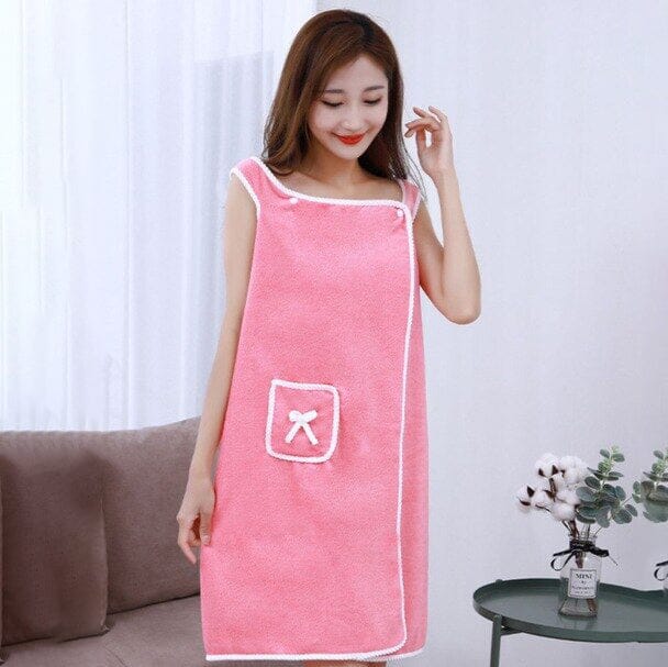 Coral Velvet Bath Towel Skirt Bow Sling Bathrobe Free Shipping For Cheap