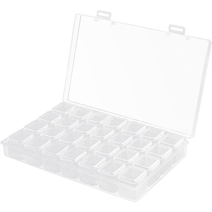 Small 28 Grids Diamond Box Clear Plastic Jewelry Craft Storage Container Sale Classic