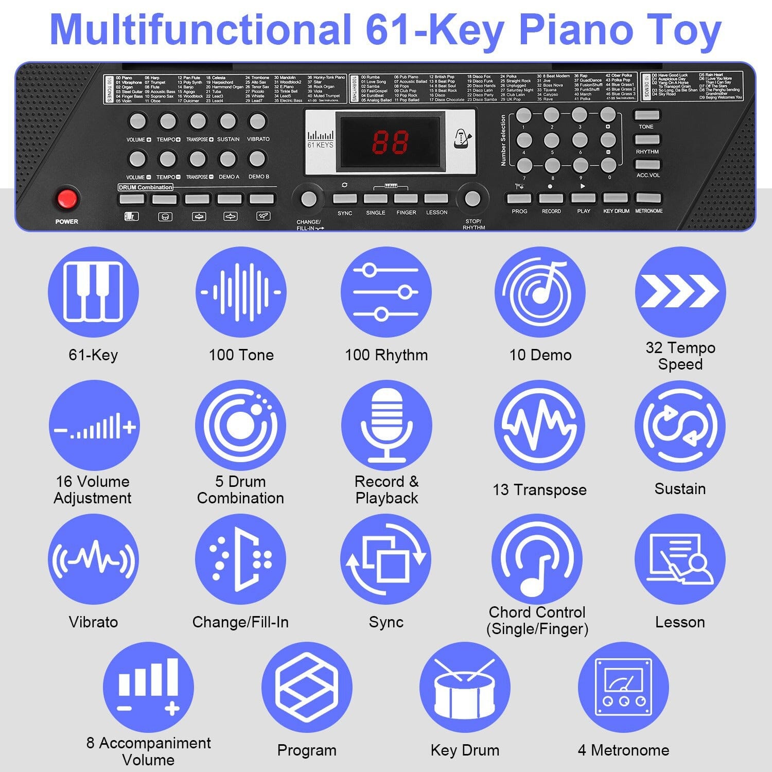 61 Keys Digital Music Keyboard Electronic Piano Cheap Sale Visit New