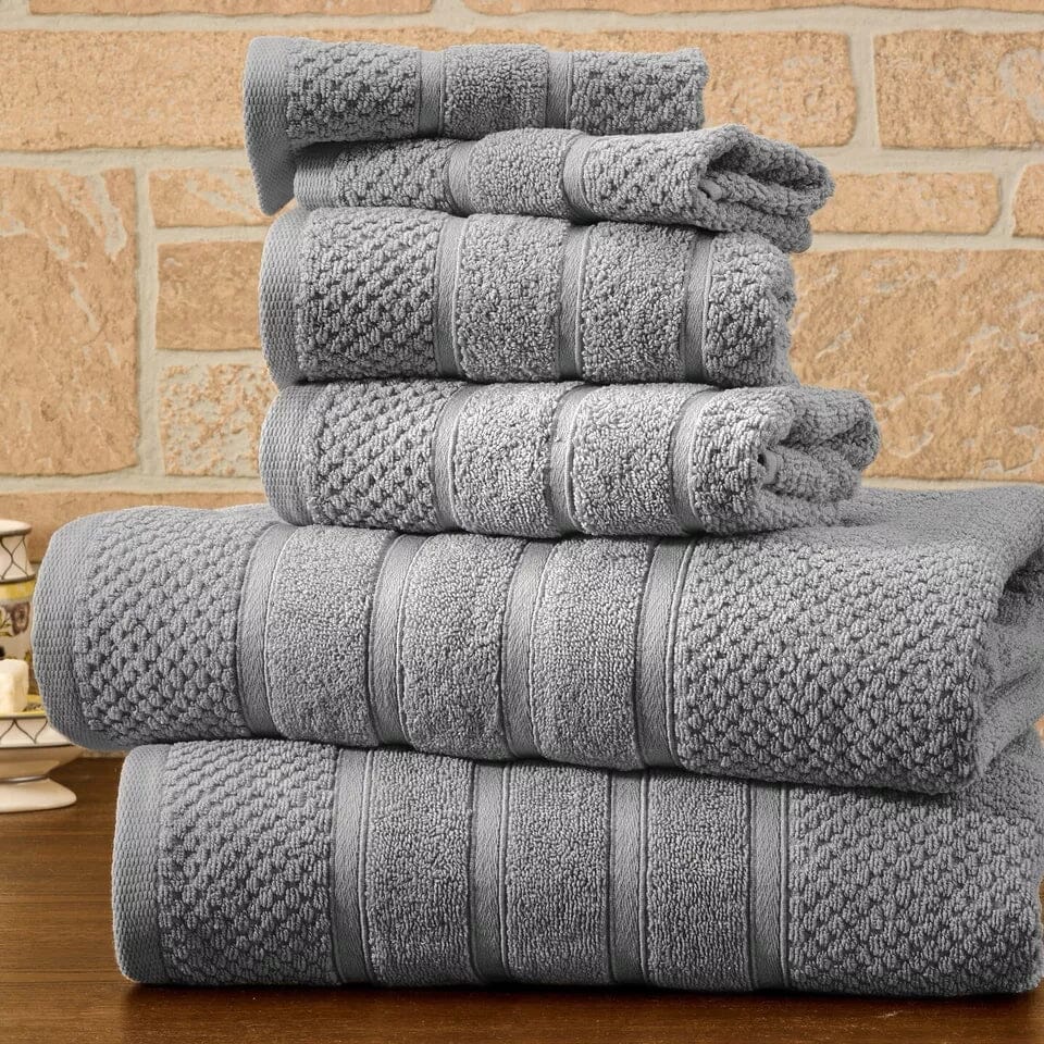 6-Piece Bibb Home Absorbent 100% Egyptian Cotton Towel Set Free Shipping Factory Outlet