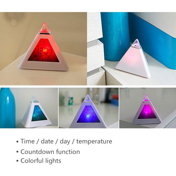 7 Color Changing LED Alarm Clock Cheap View