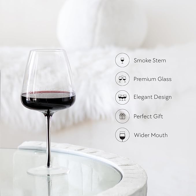 Hotel Collection Smoke Stem Red Wine Glasses  | 4 Glasses Buy Cheap Genuine