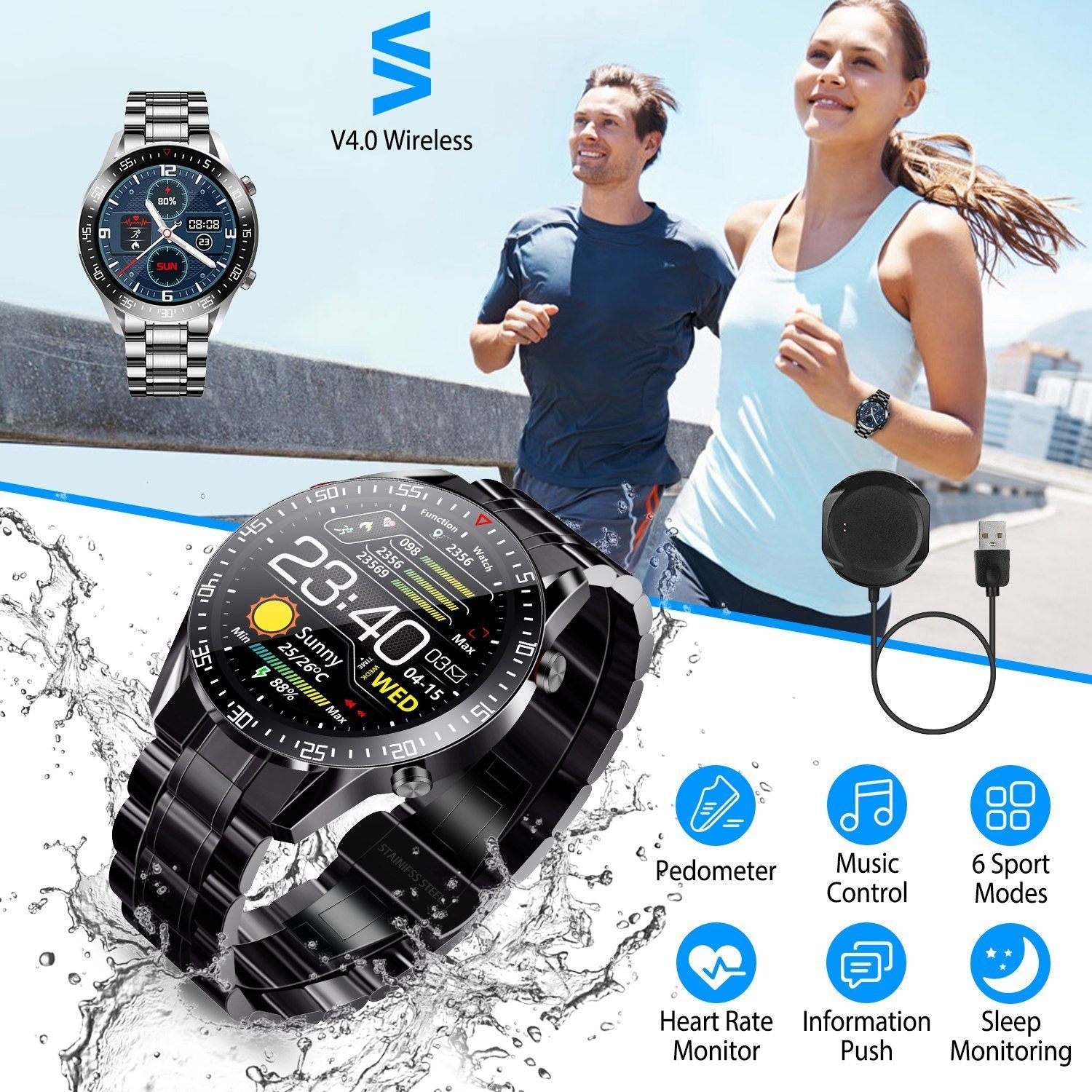 Wireless Smartwatch Fitness Tracker IP68 Waterproof Sport Bracelet The Cheapest For Sale