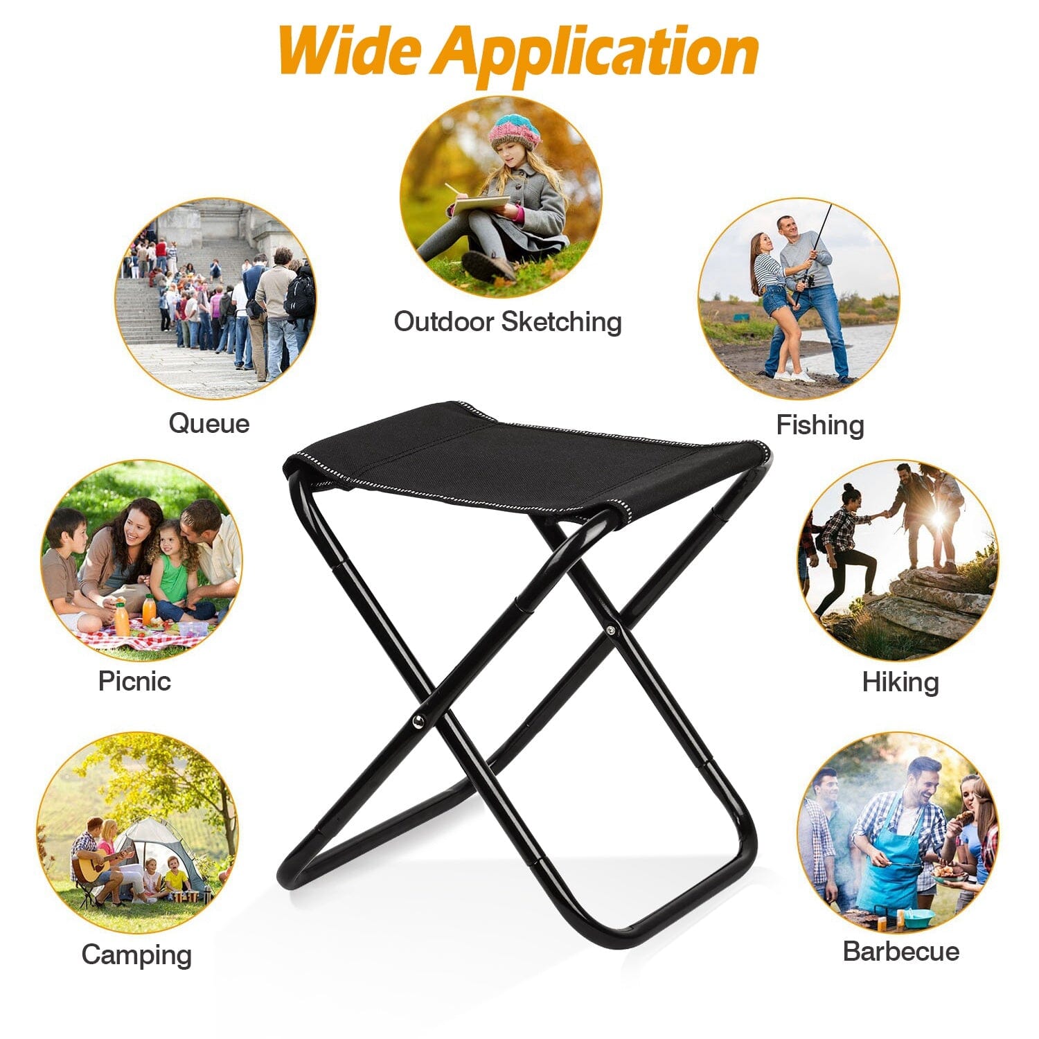 Foldable Camping Stool Portable Travel Chair Real Online