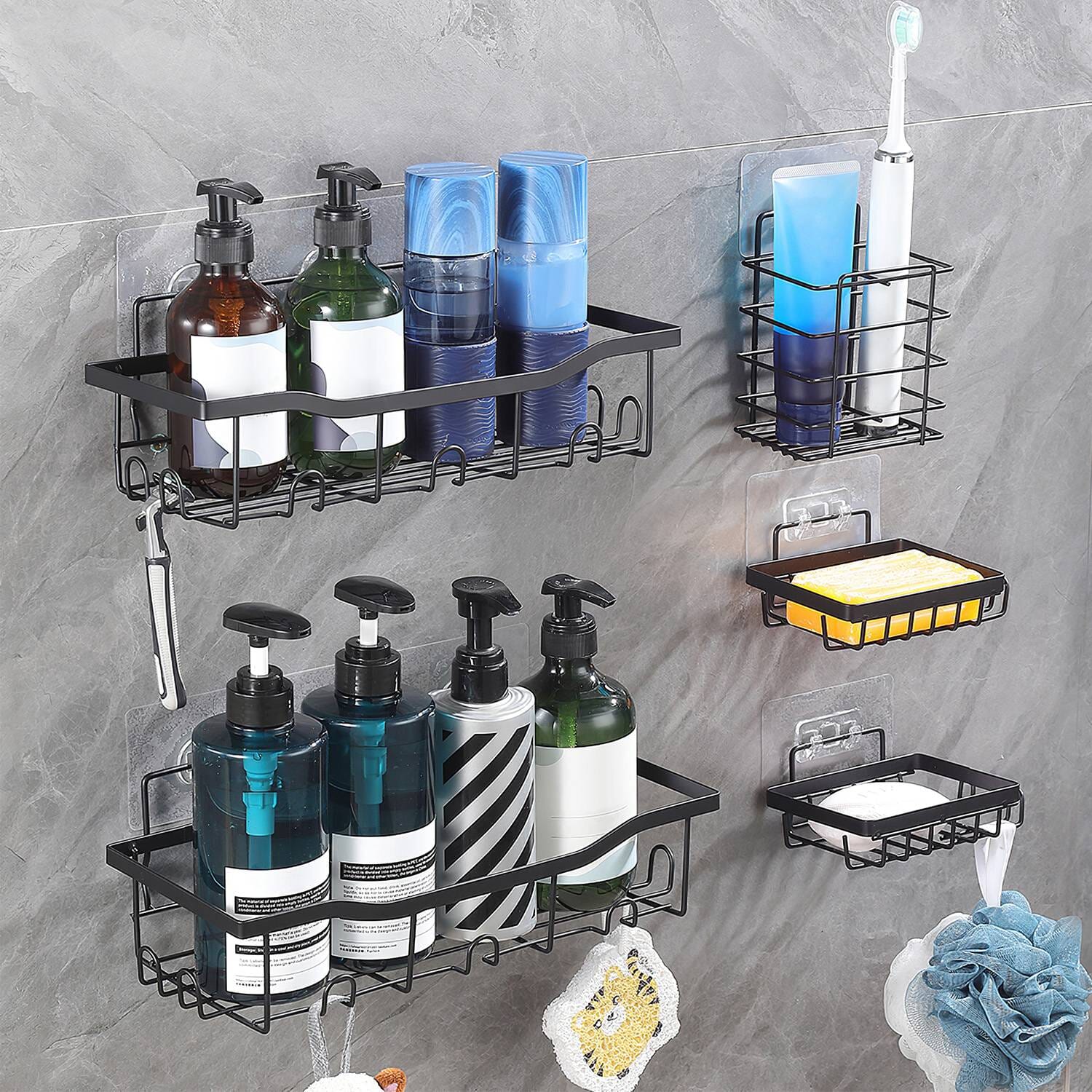 5-Pack: Shower Caddy Shelves with 18 Inbuilt Hooks How Much