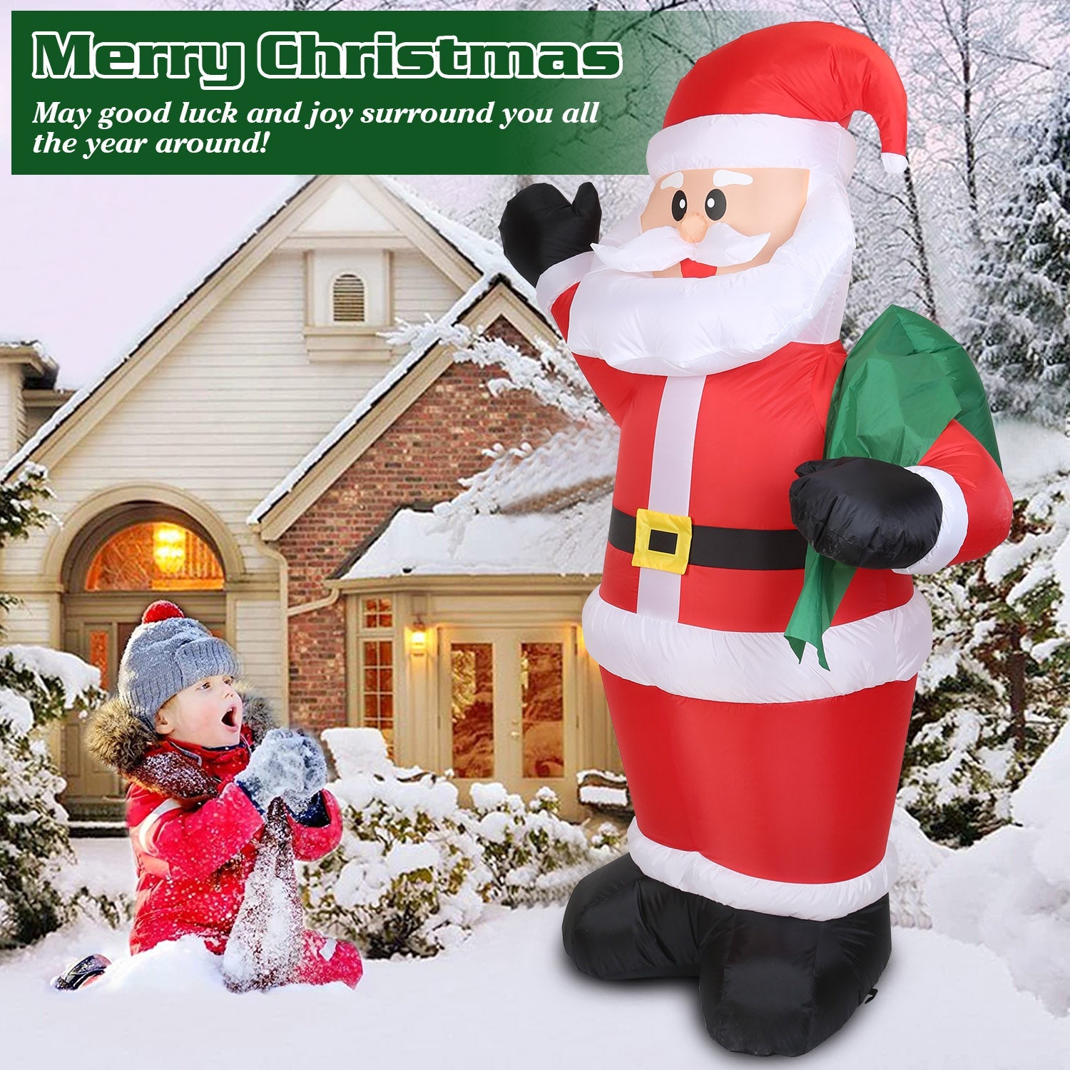 6.4ft Inflatable Christmas Giant Santa Claus Cheap With Paypal