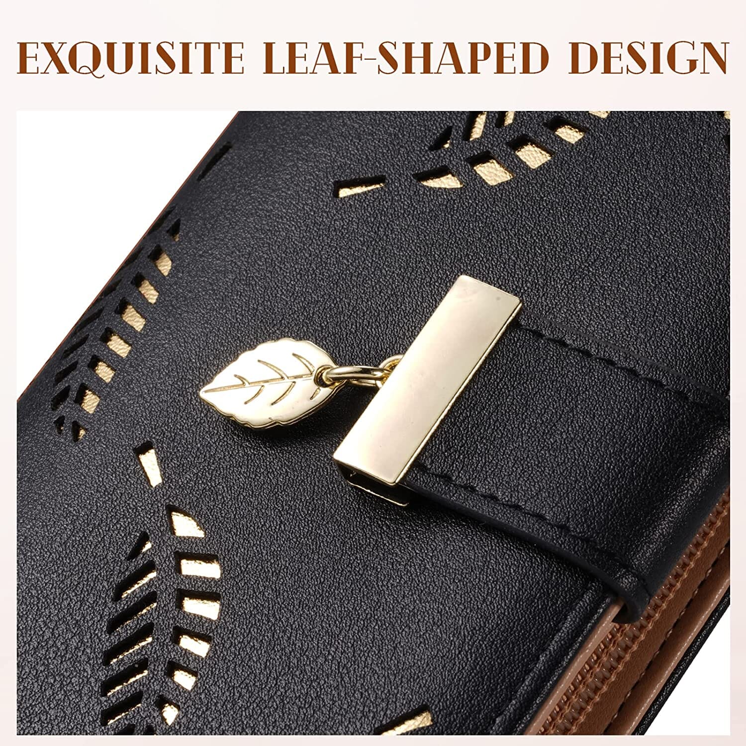 Sweet Cute Women's Long Leaf Bifold Wallet Cheap Sale Collections