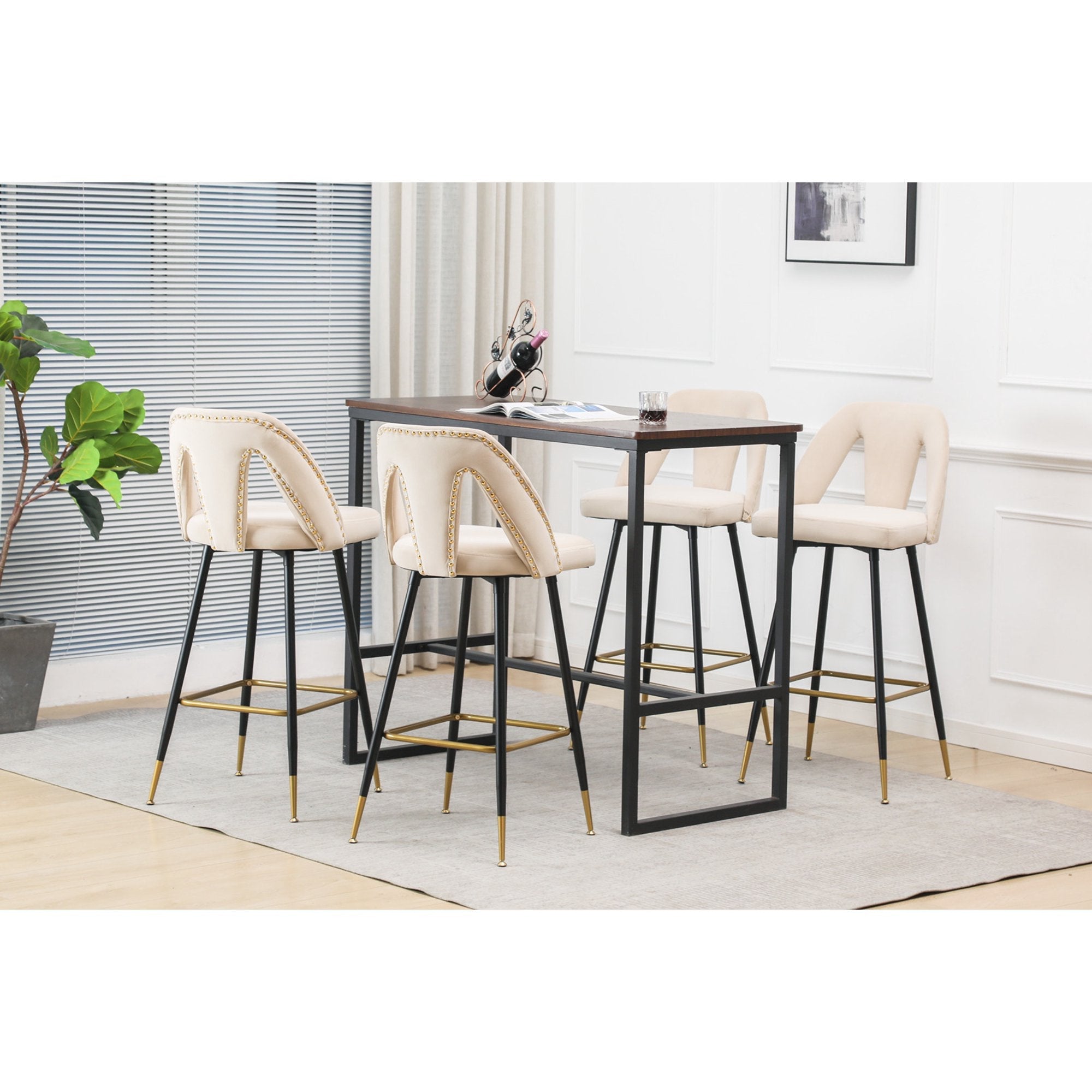 2-Pieces Set: Contemporary Upholstered Barstool Sale Free Shipping