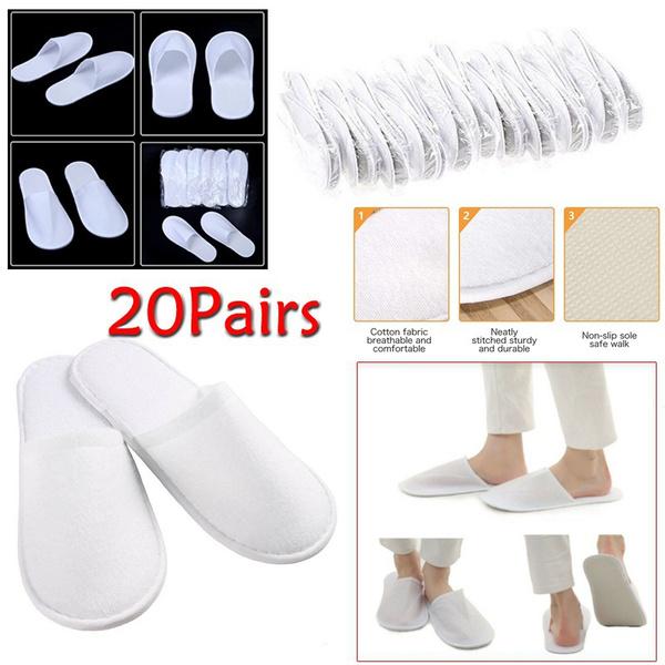 20-Pairs: Spa Hotel Guest Soft Slippers Closed Toe Disposable Travel Slipper Cheap Sale Latest Collections