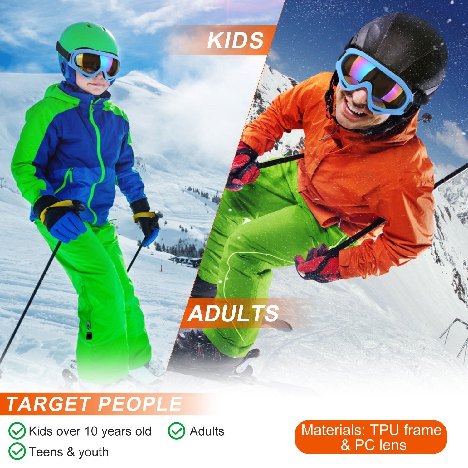 3-Pack: Winter Sports Goggles for Kids and Adults Official Site