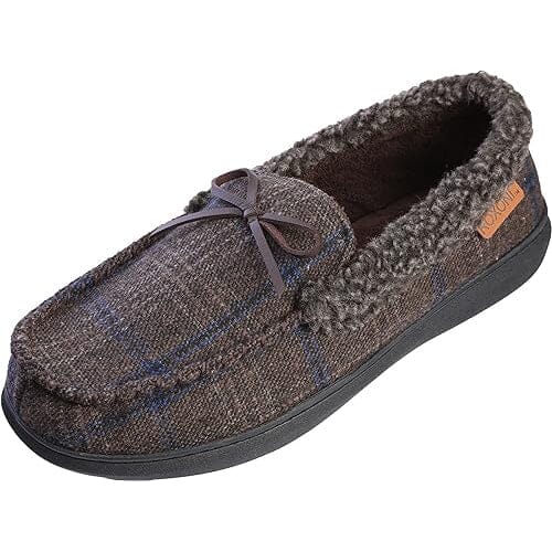 Men's Slippers Moccasin Plush Lined House Shoes Fuzzy Furry Clearance Perfect