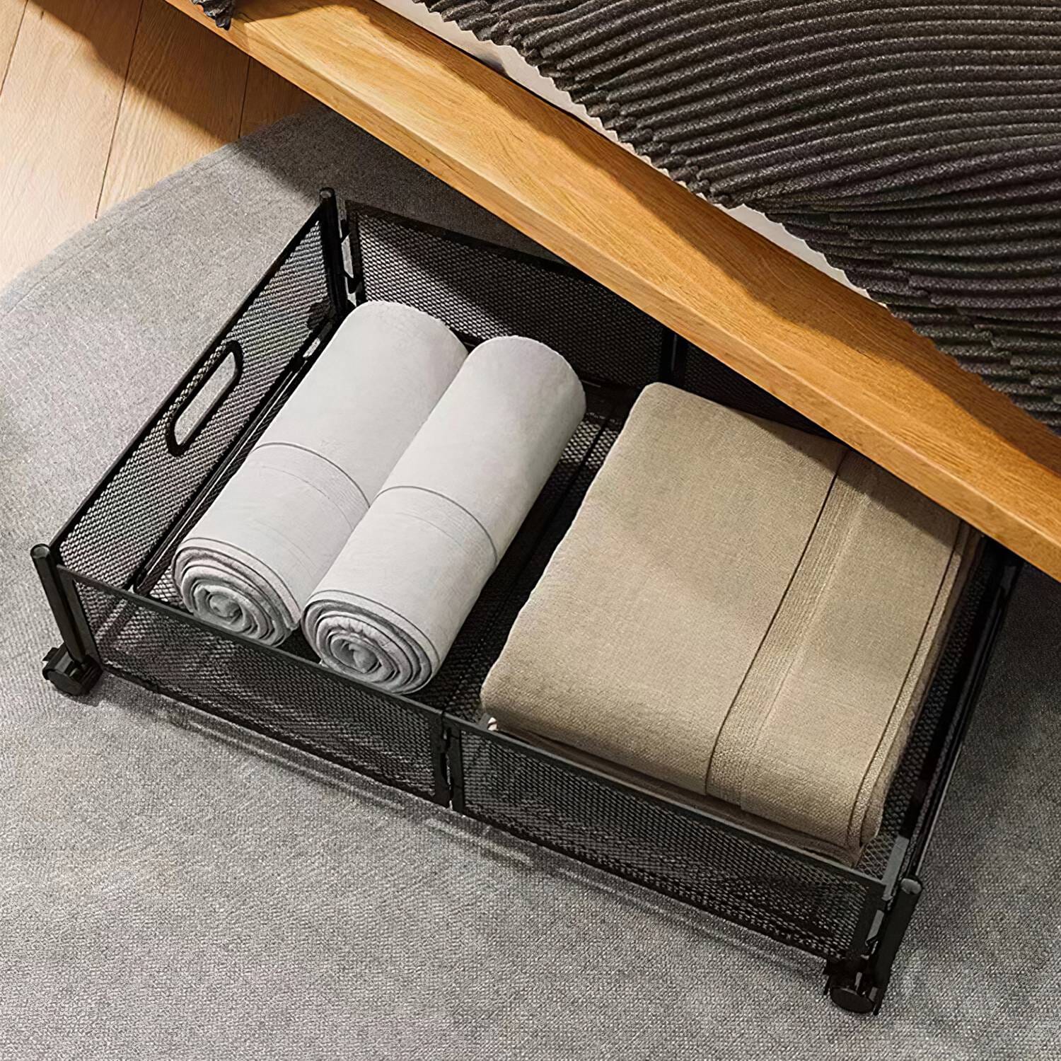 2-Pack: Under Bed Storage Container Foldable Rolling Storage Bin Discount Collections