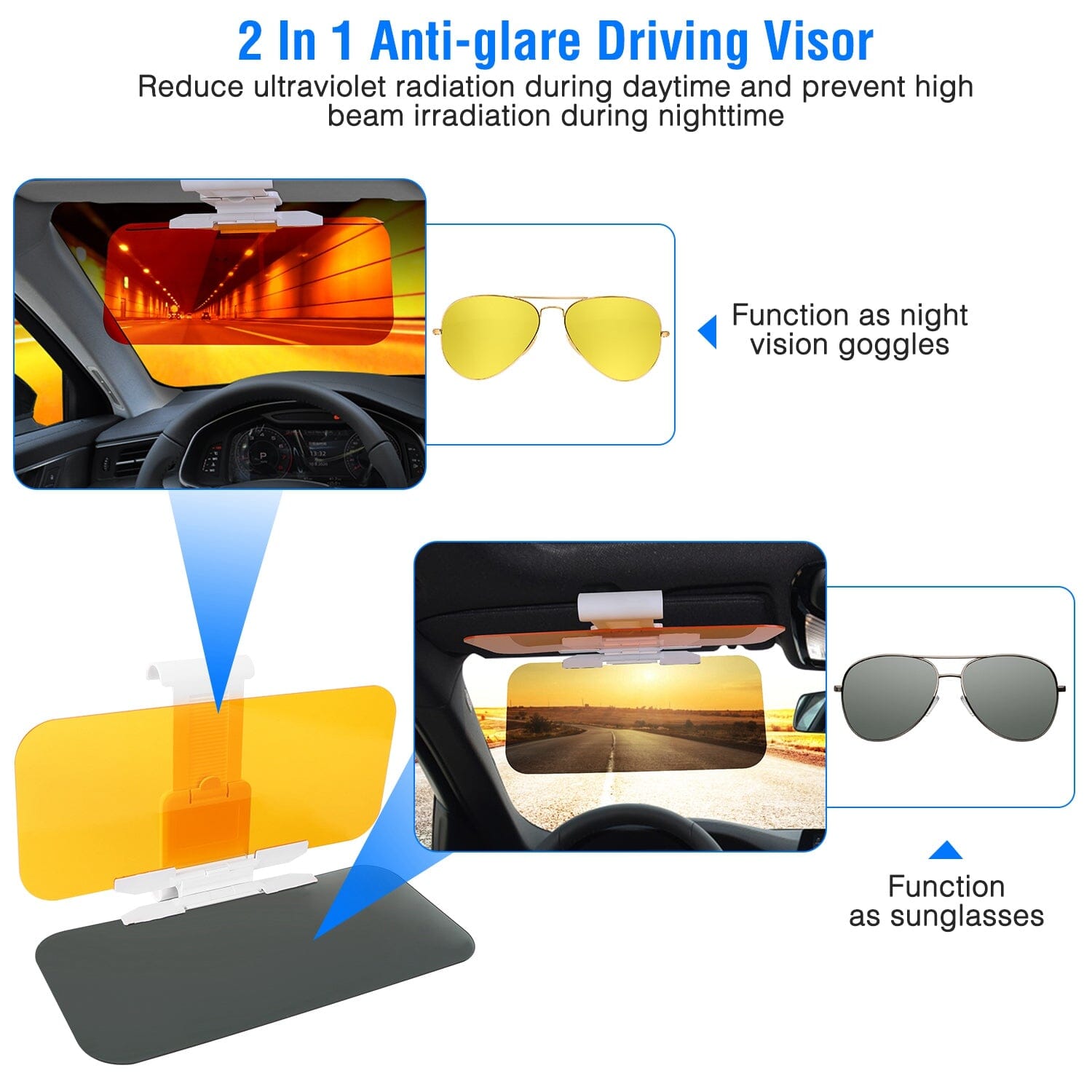 2-in-1 Sun Visor Extender with Adjustable View Angles Discount Nicekicks