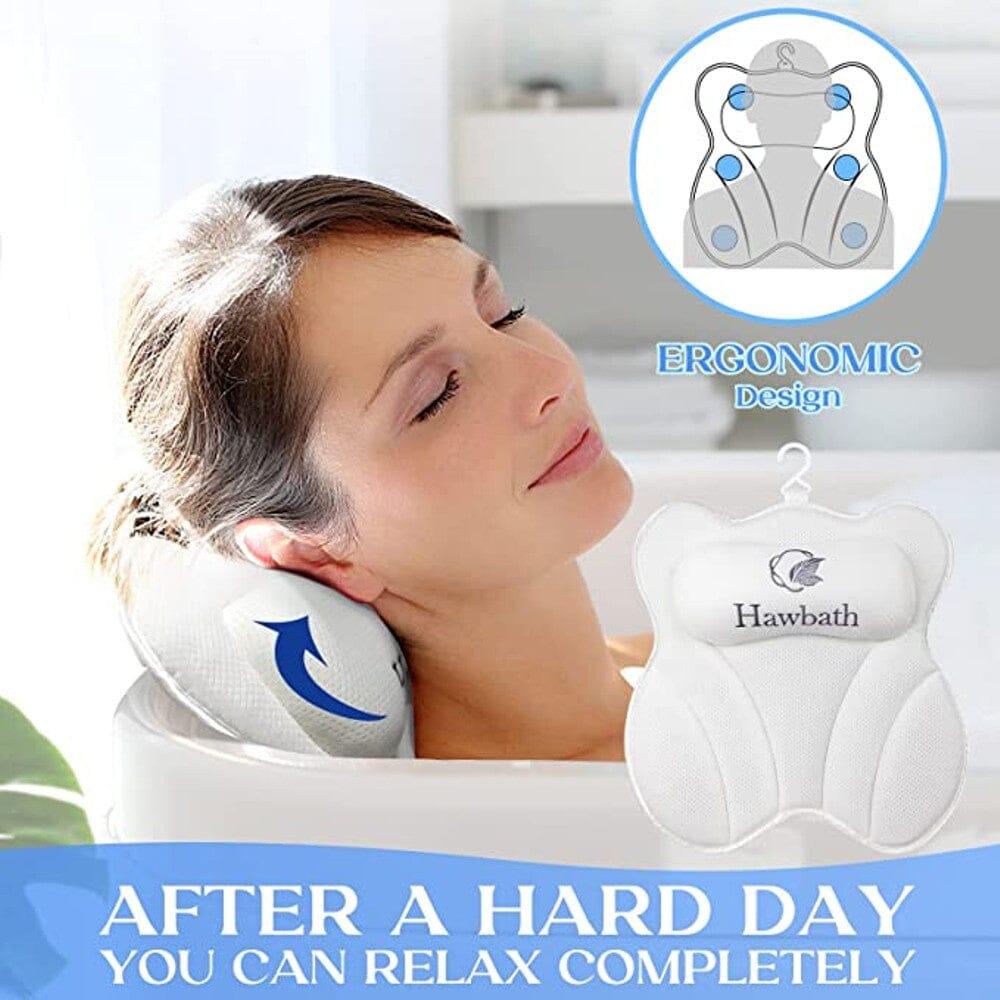 Hawbath Ultra-Soft Bath Pillow With 6 Suction Cups Discount Footlocker Pictures