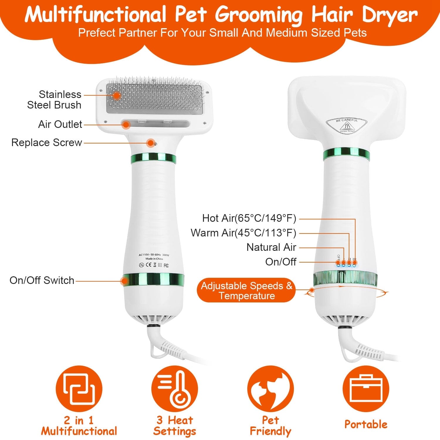 2-in-1 Multifunctional Pet Grooming Hair Dryer Clearance New Arrival