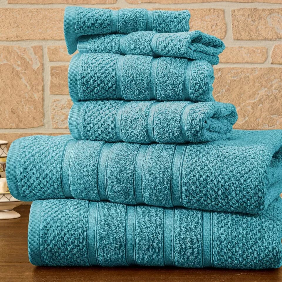 6-Piece Bibb Home Absorbent 100% Egyptian Cotton Towel Set Free Shipping Factory Outlet