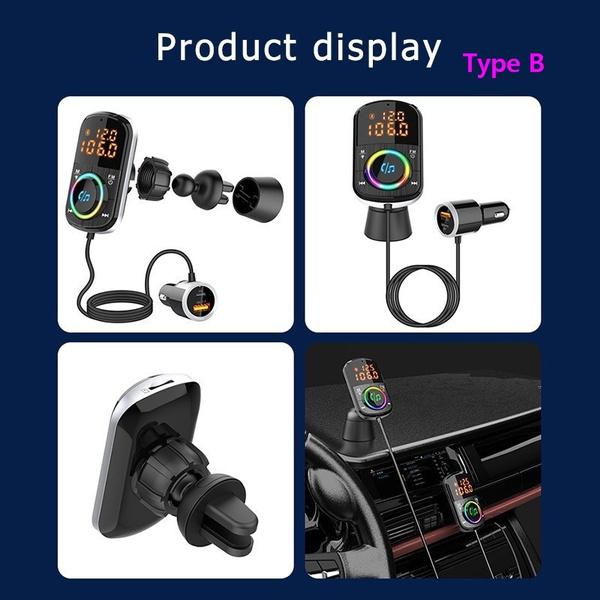 PD18W and QC3.0 Bluetooth 5.0 Car Radio Adapter Dual Fast Charging Port Wireless FM Audio Hands Free Car Kit Receiver Discount Manchester