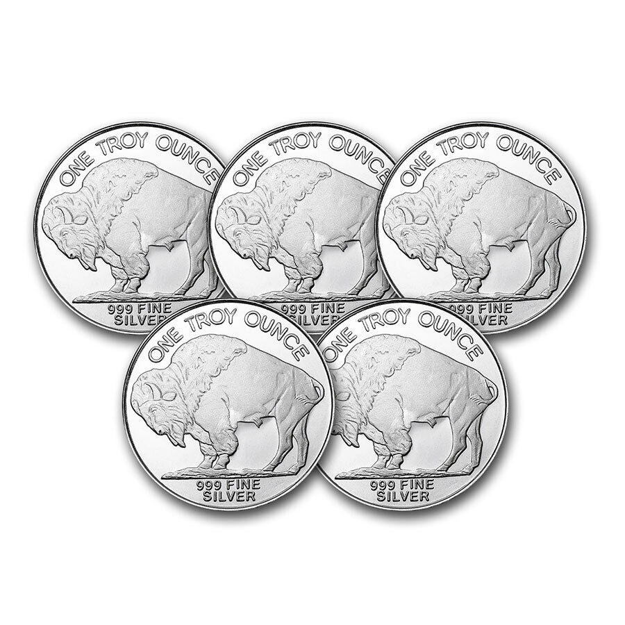 5-Pack: 1 Oz Silver Round - Buffalo Clearance With Mastercard